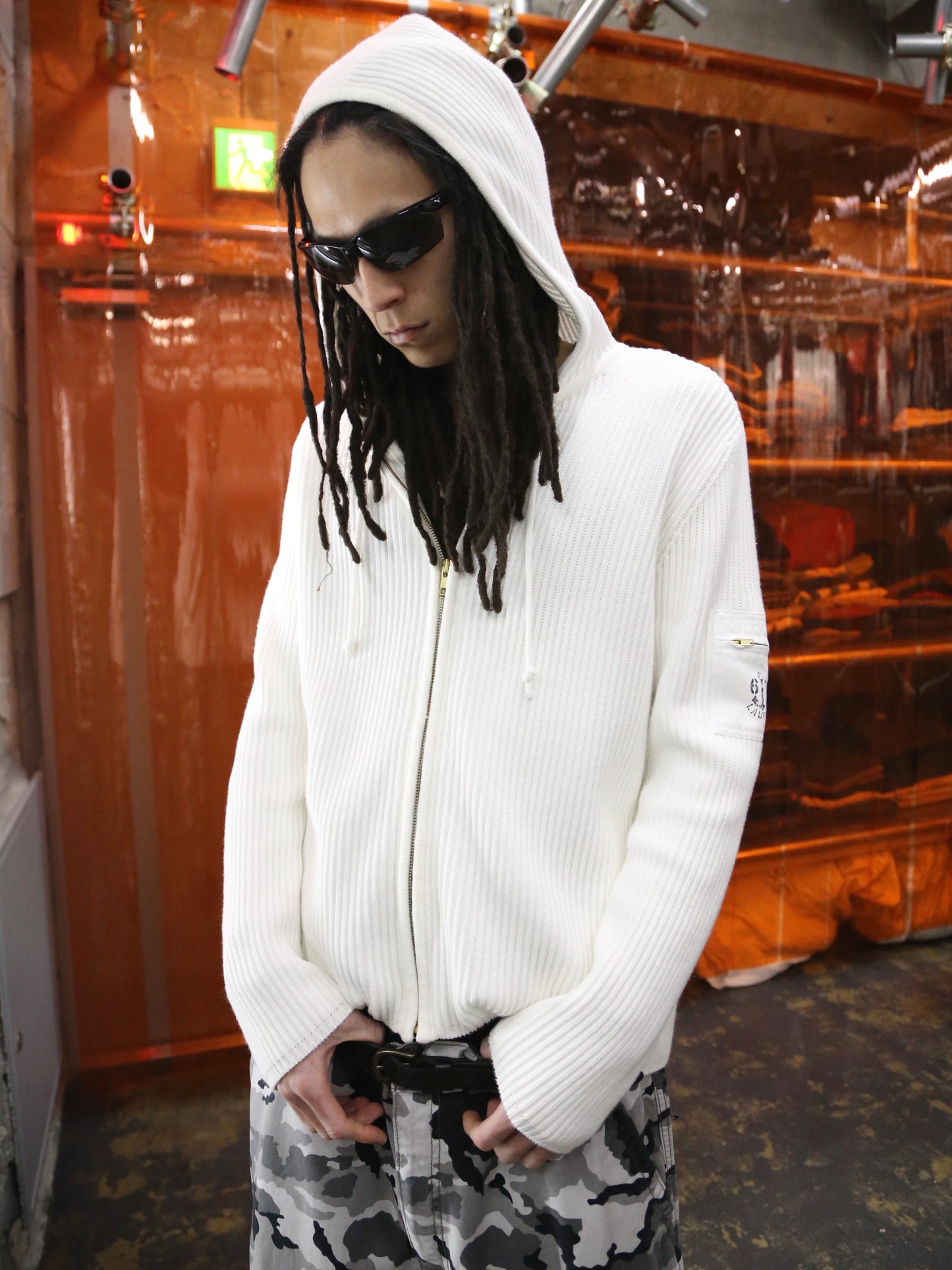 -2000S LAUREN RALPH LAUREN ZIP-UP KNIT HOODIE