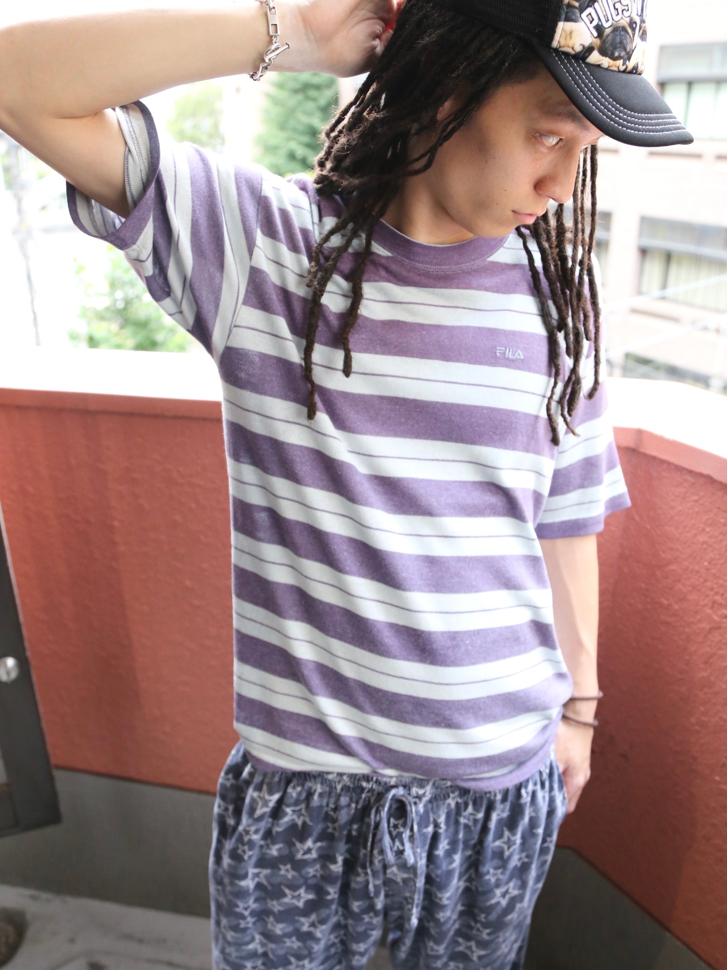 1990S FILA S/S STRIPED SUMMER KNIT TOP