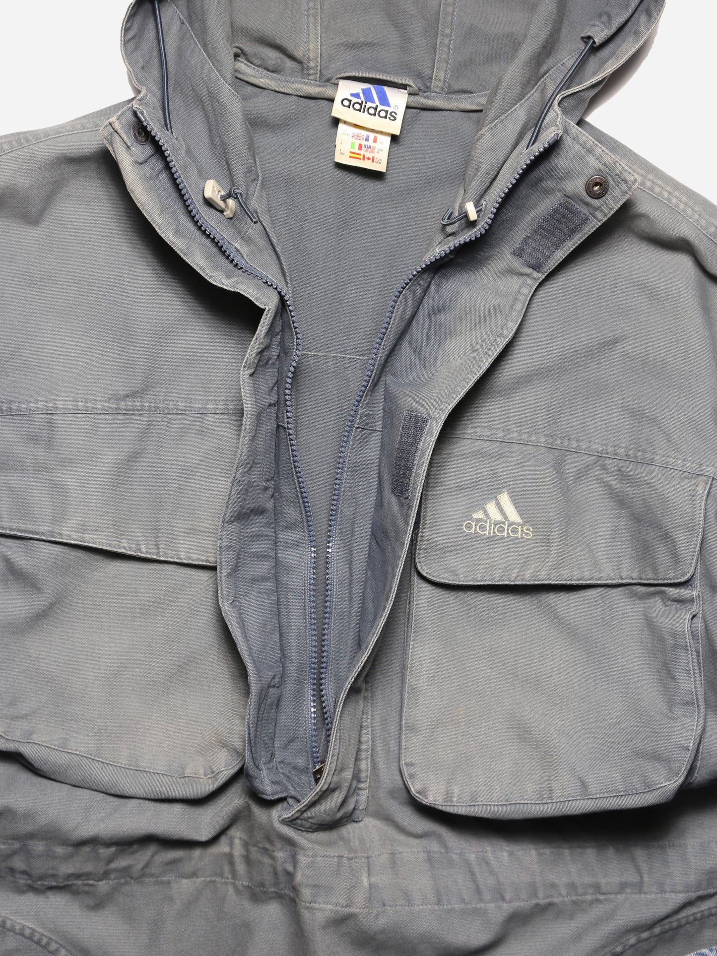 1990S ADIDAS COTTON ANORAK HOODIE