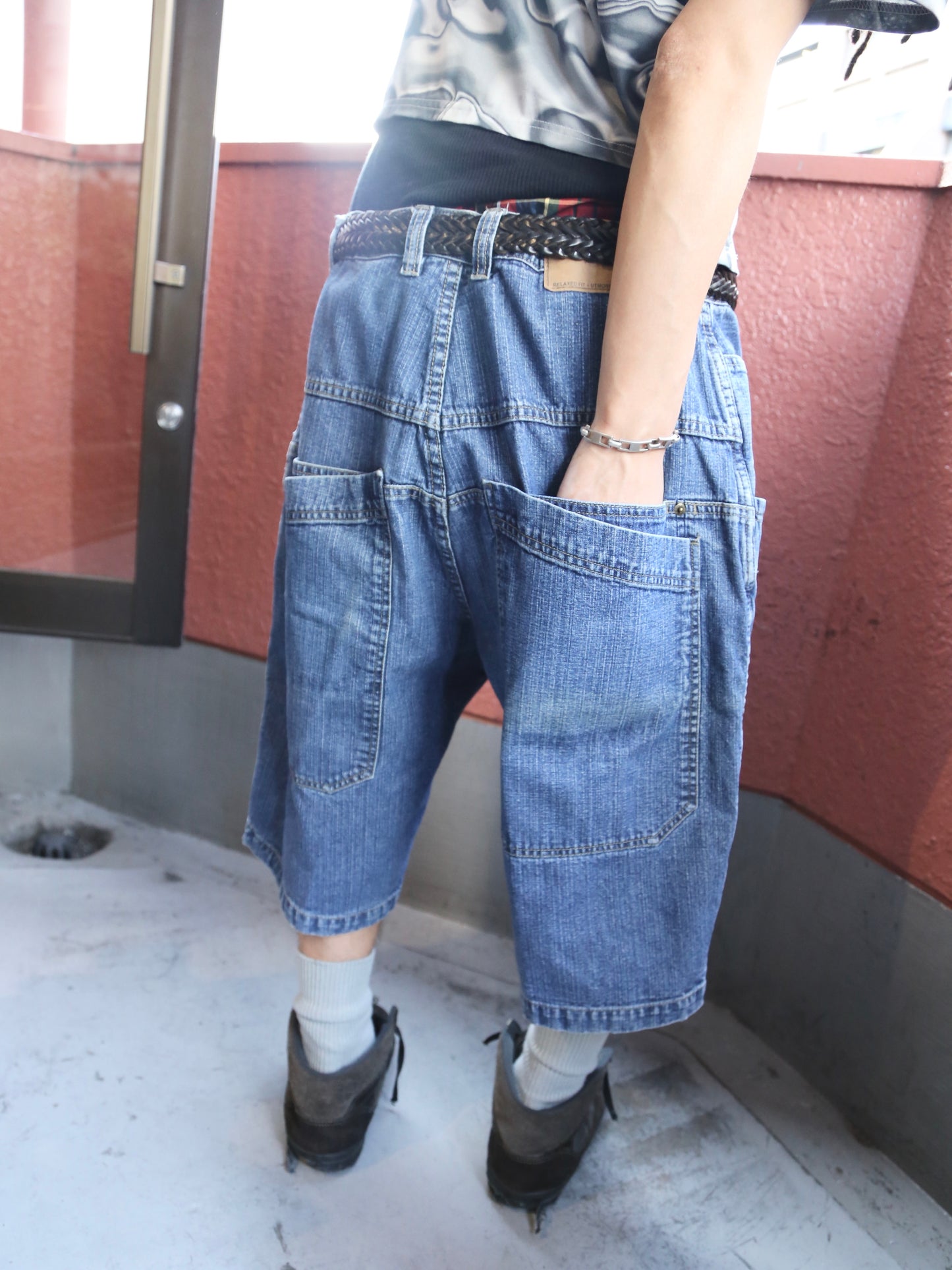 2000S MACHINE BAGGY DENIM SHORTS