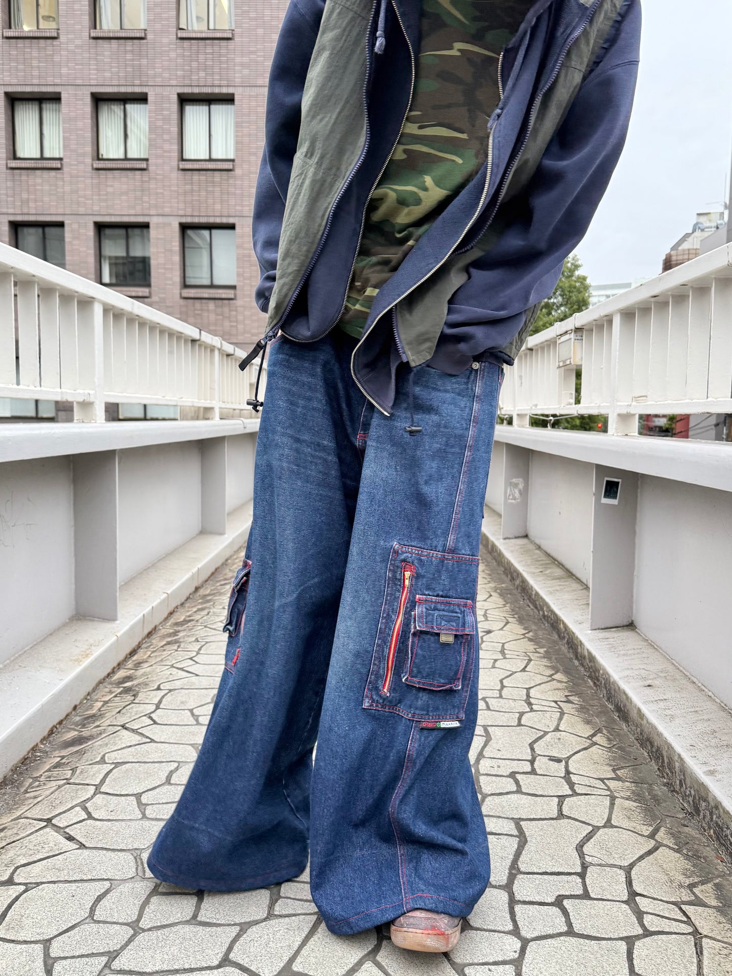 1990S GREED BAGGY DENIM PANTS