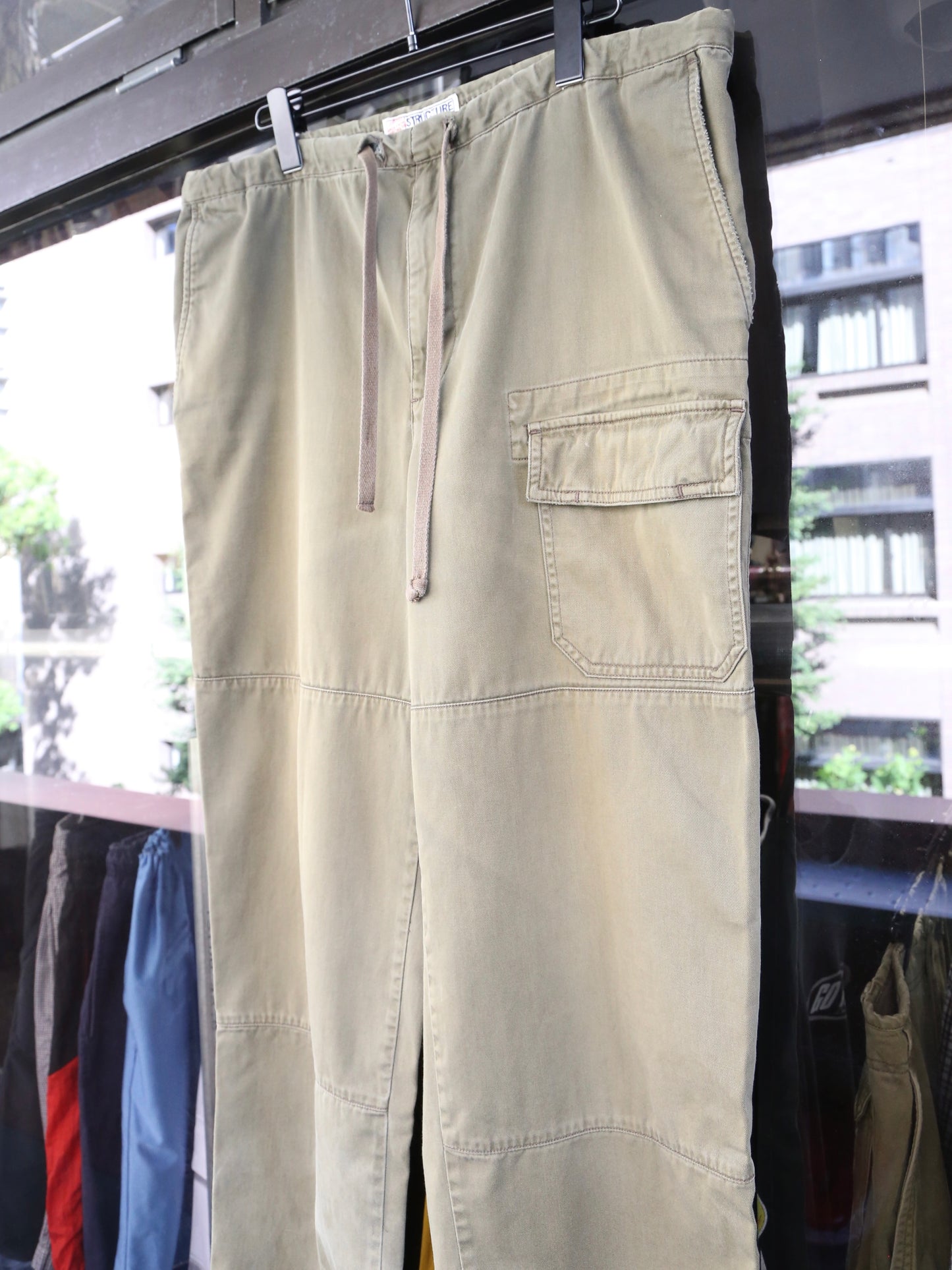 -2000S STRUCTURE COTTON EASY WIDE PANTS