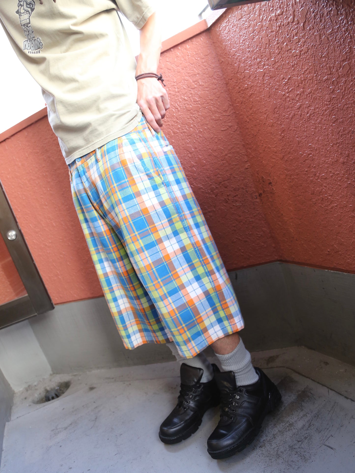 2000S REGAL WEAR PLAID PATTERN BAGGY SHORTS