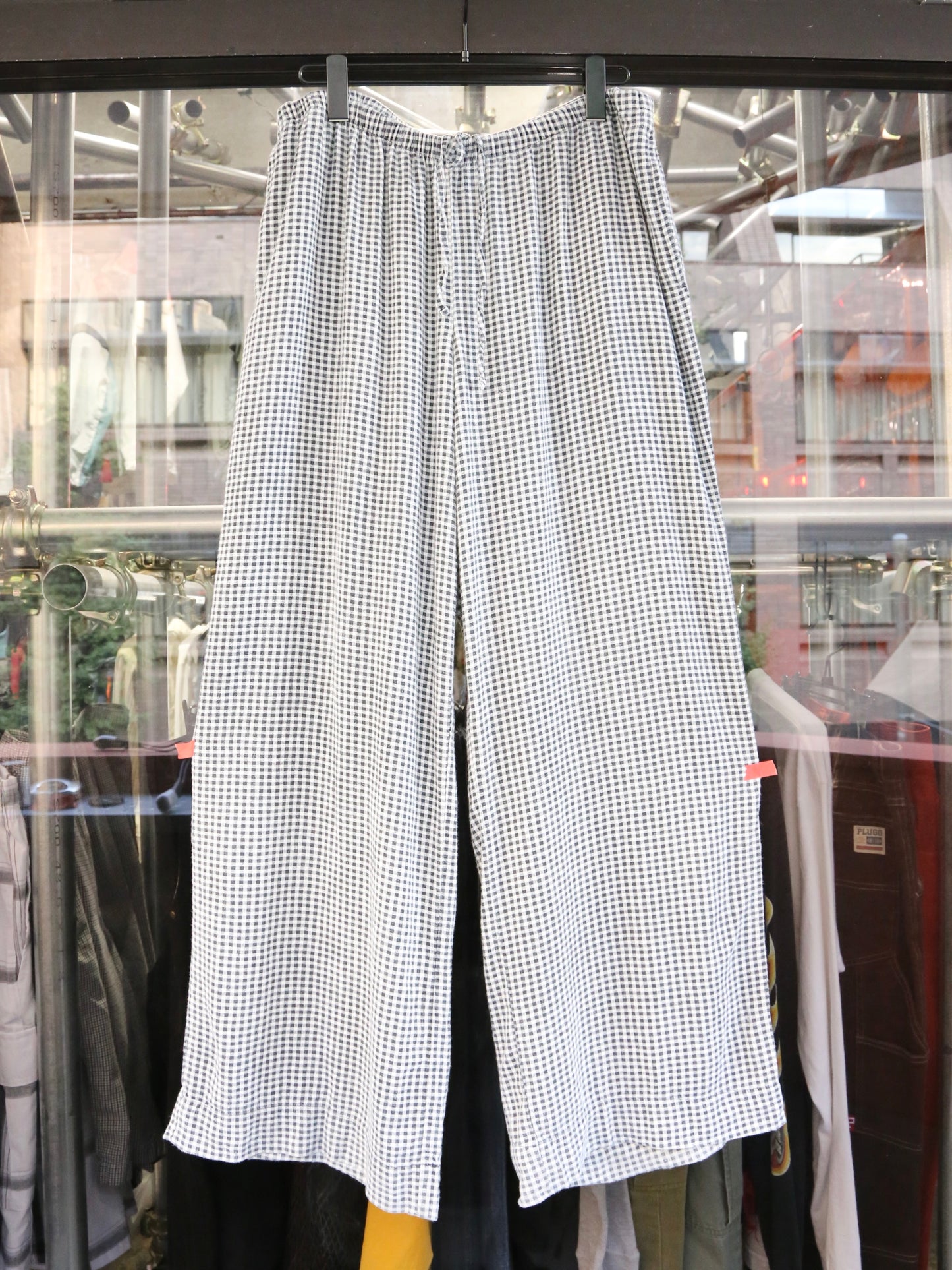 GINGHAM EASY WIDE PANTS