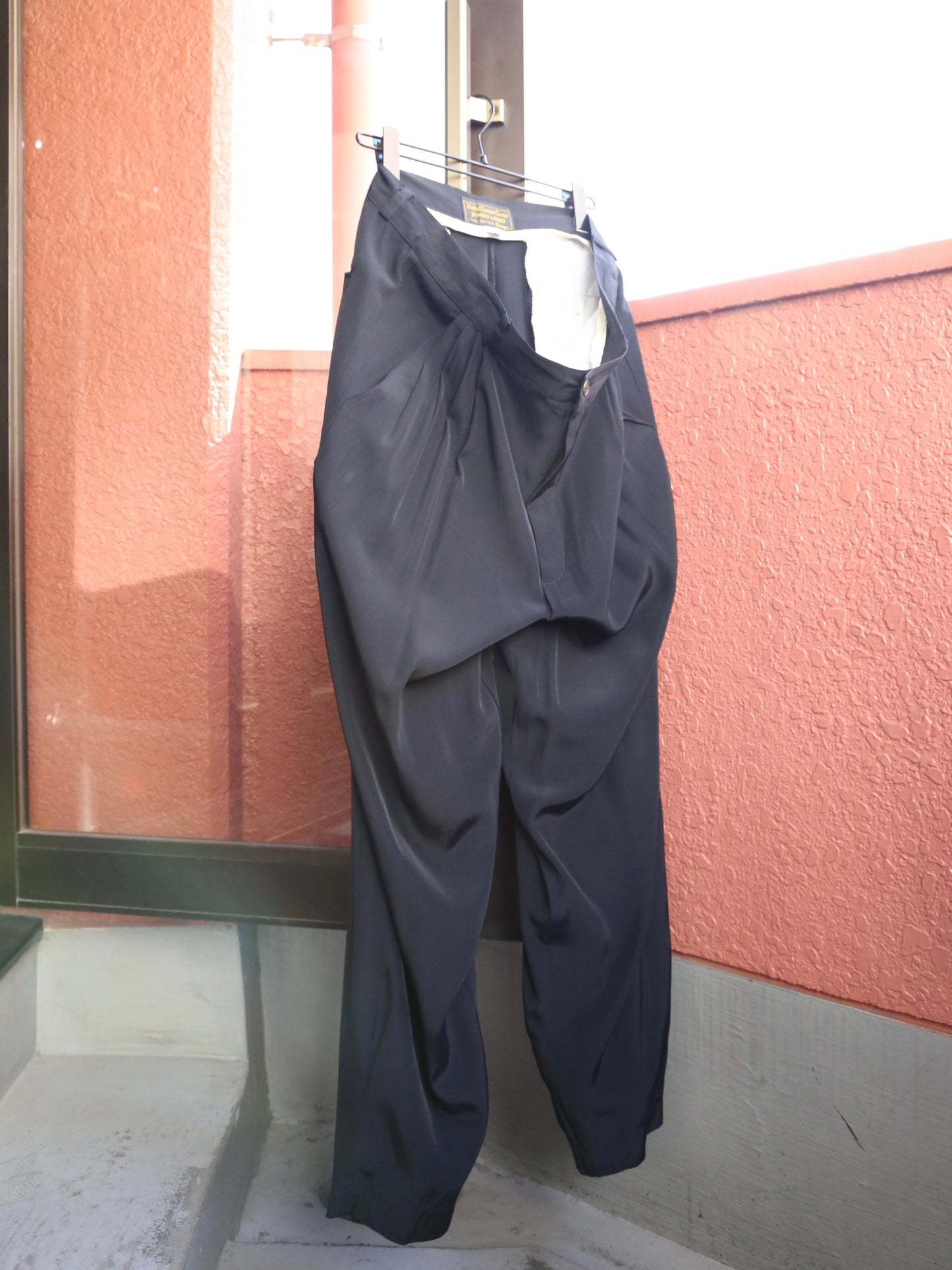 1990S JAMES LORD 4-TUCK RAYON WIDE SLACKS