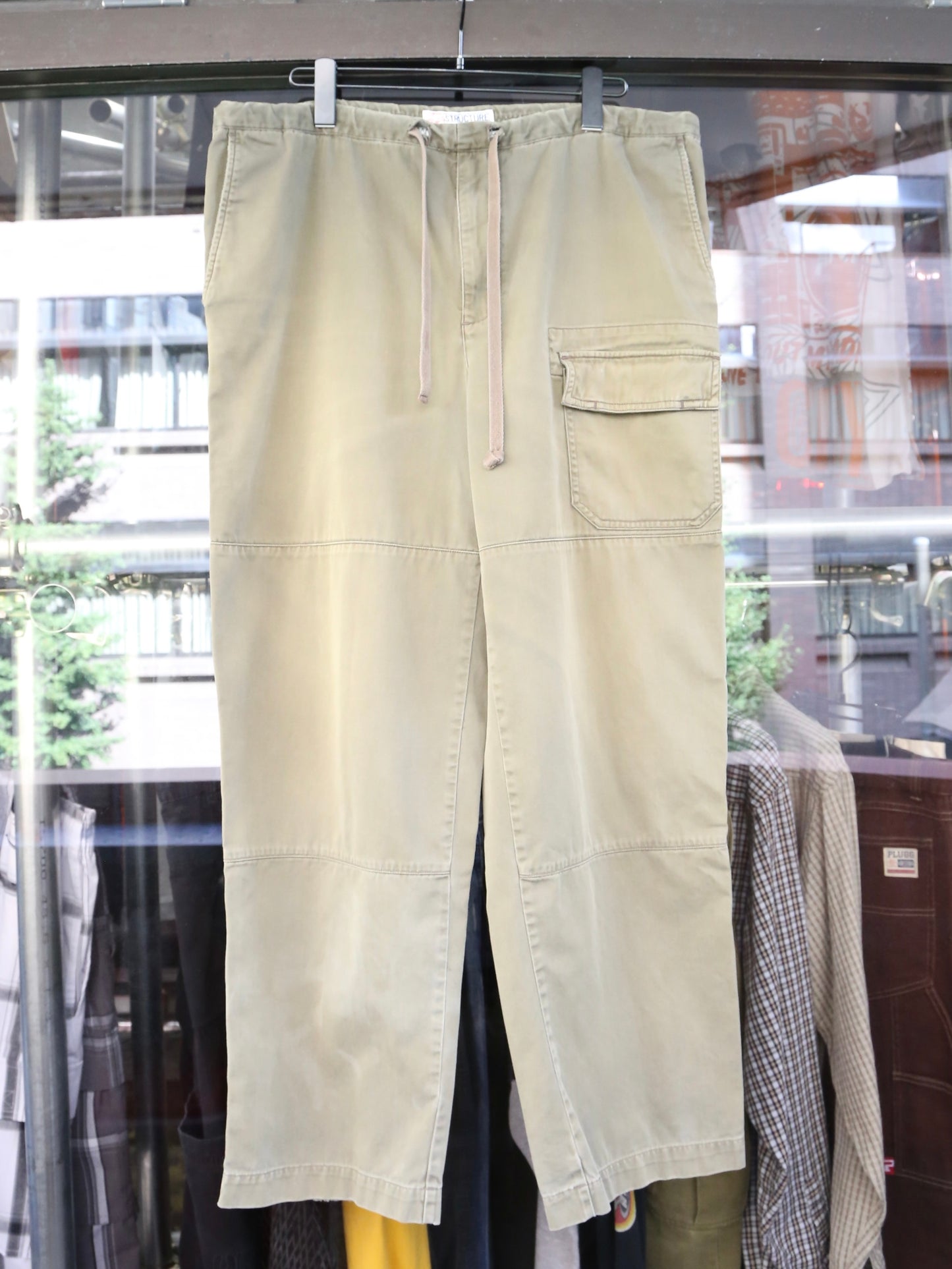 -2000S STRUCTURE COTTON EASY WIDE PANTS