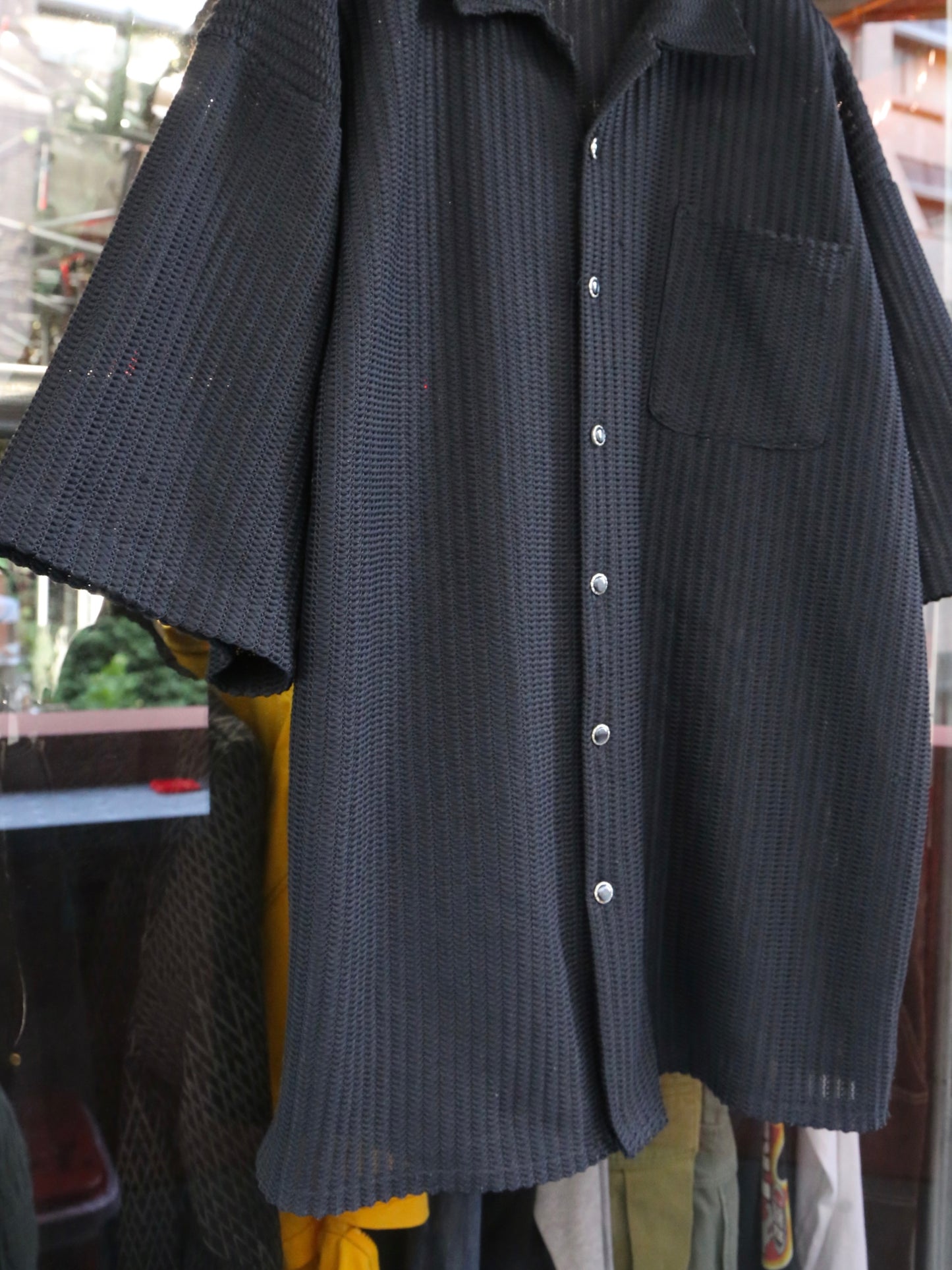 1990S- BASE CAMP S/S MESH OPEN COLLAR SHIRT