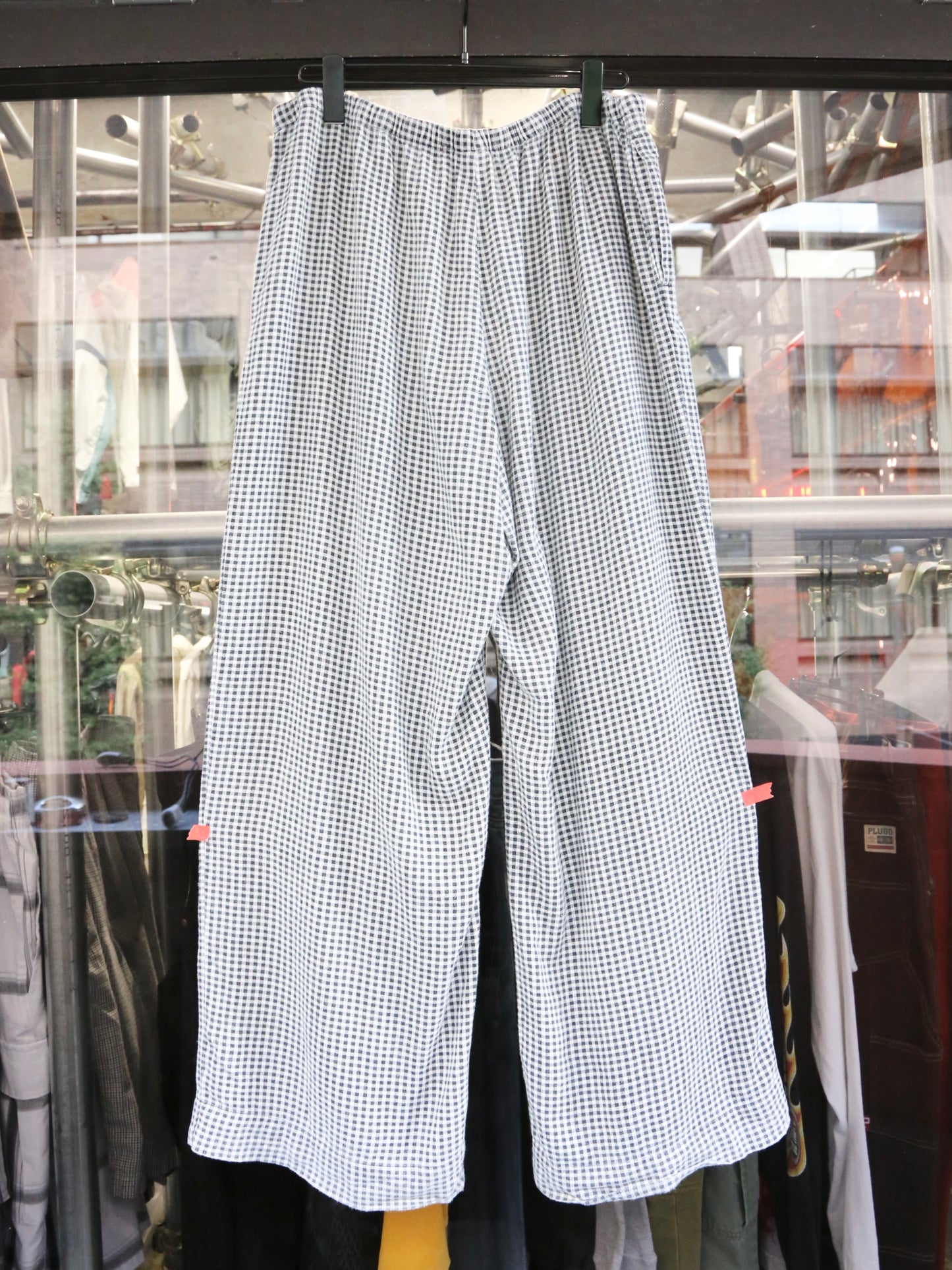 GINGHAM EASY WIDE PANTS