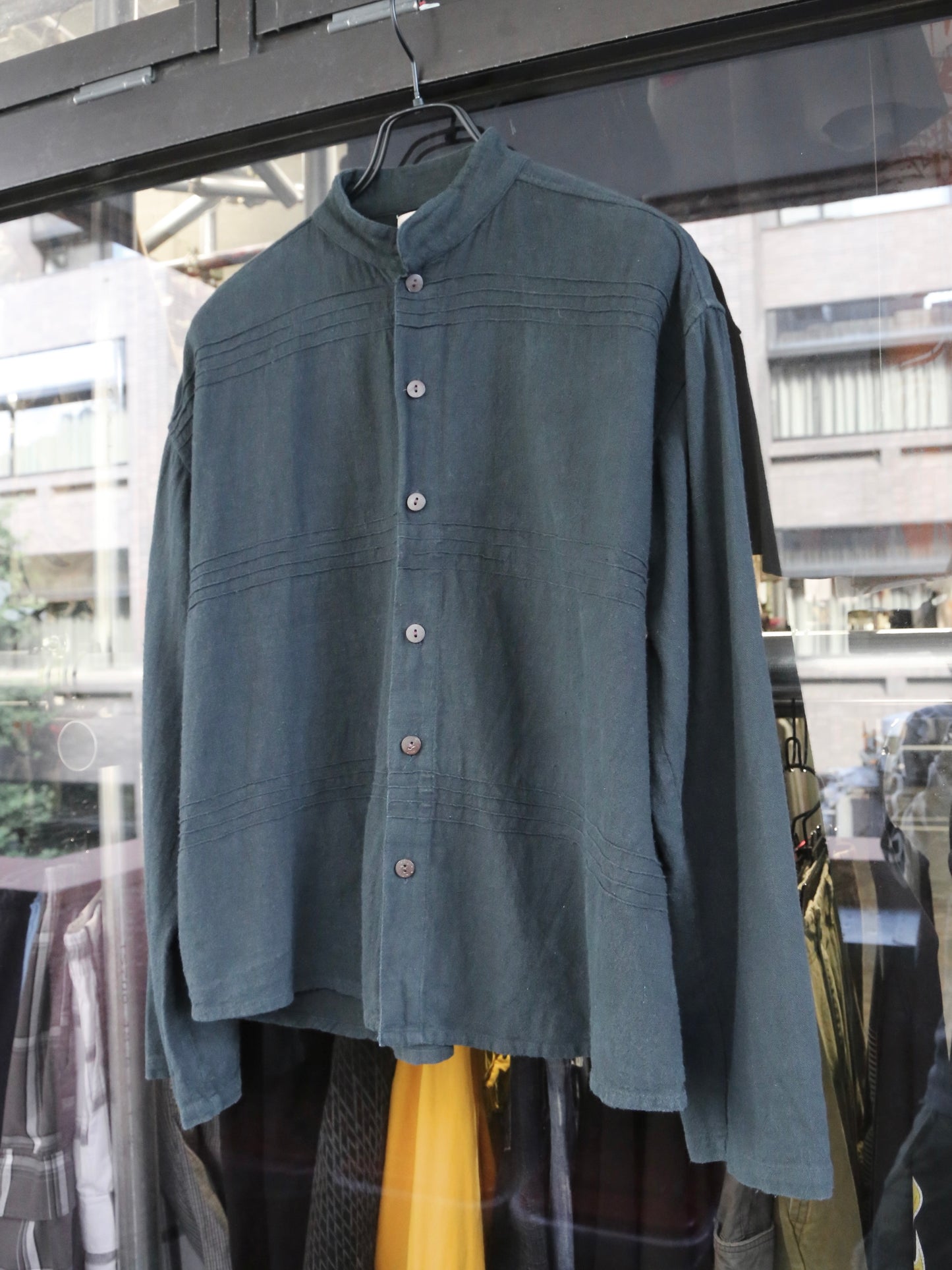 STAND COLLAR L/S COTTON SHIRT