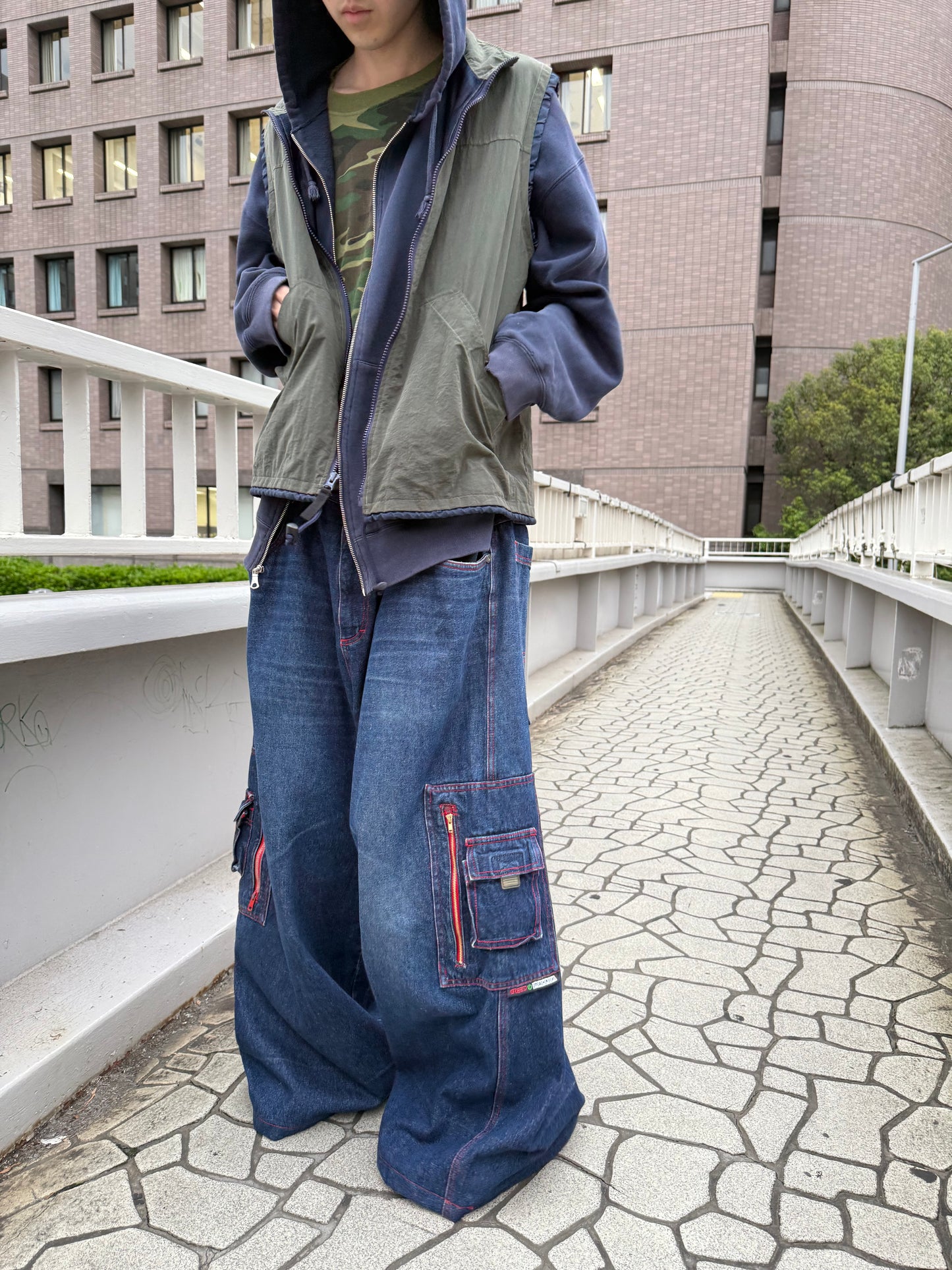 1990S GREED BAGGY DENIM PANTS