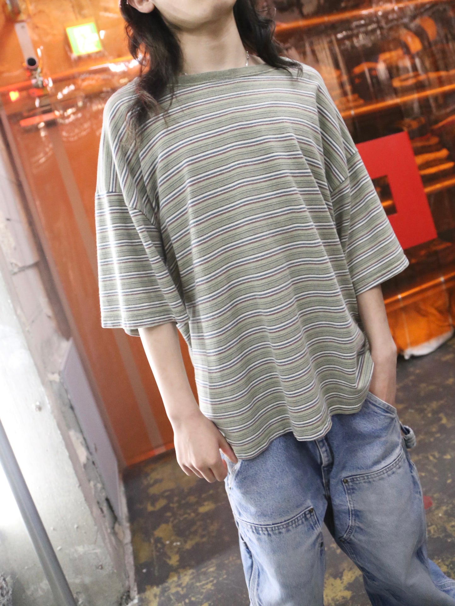 1990S BALE DYED S/S STRIPED TEE