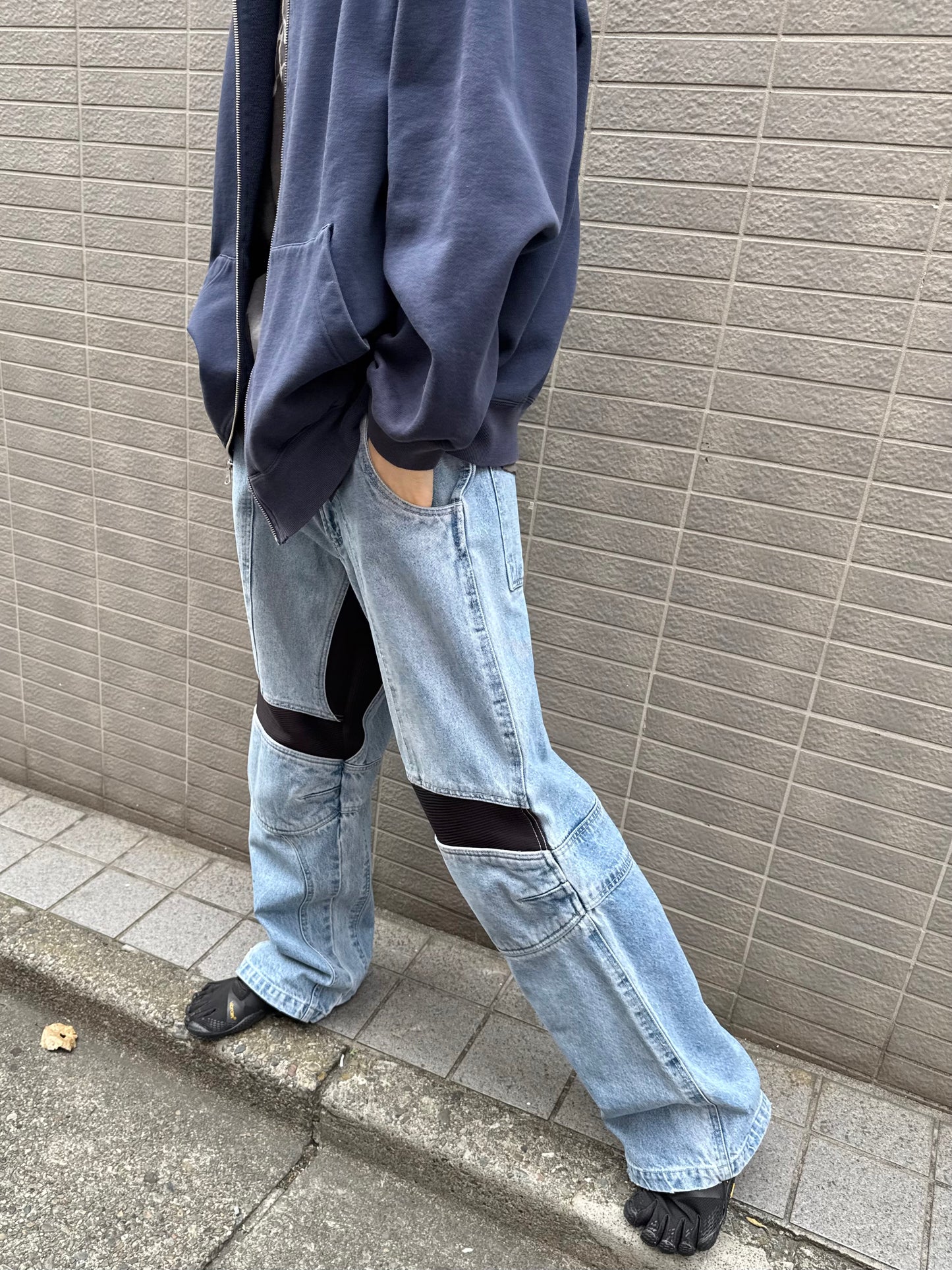 -2000S ICON RACING BAGGY DENIM PANTS
