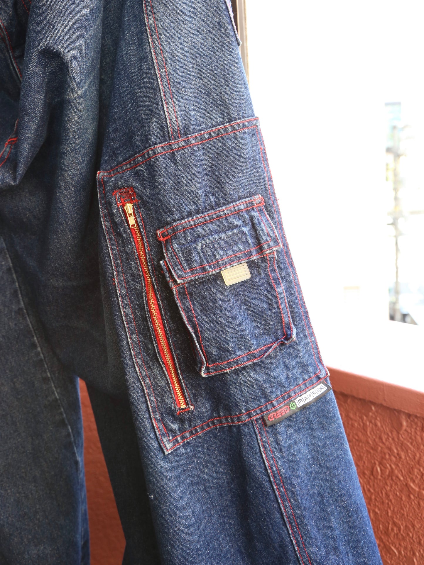 1990S GREED BAGGY DENIM PANTS