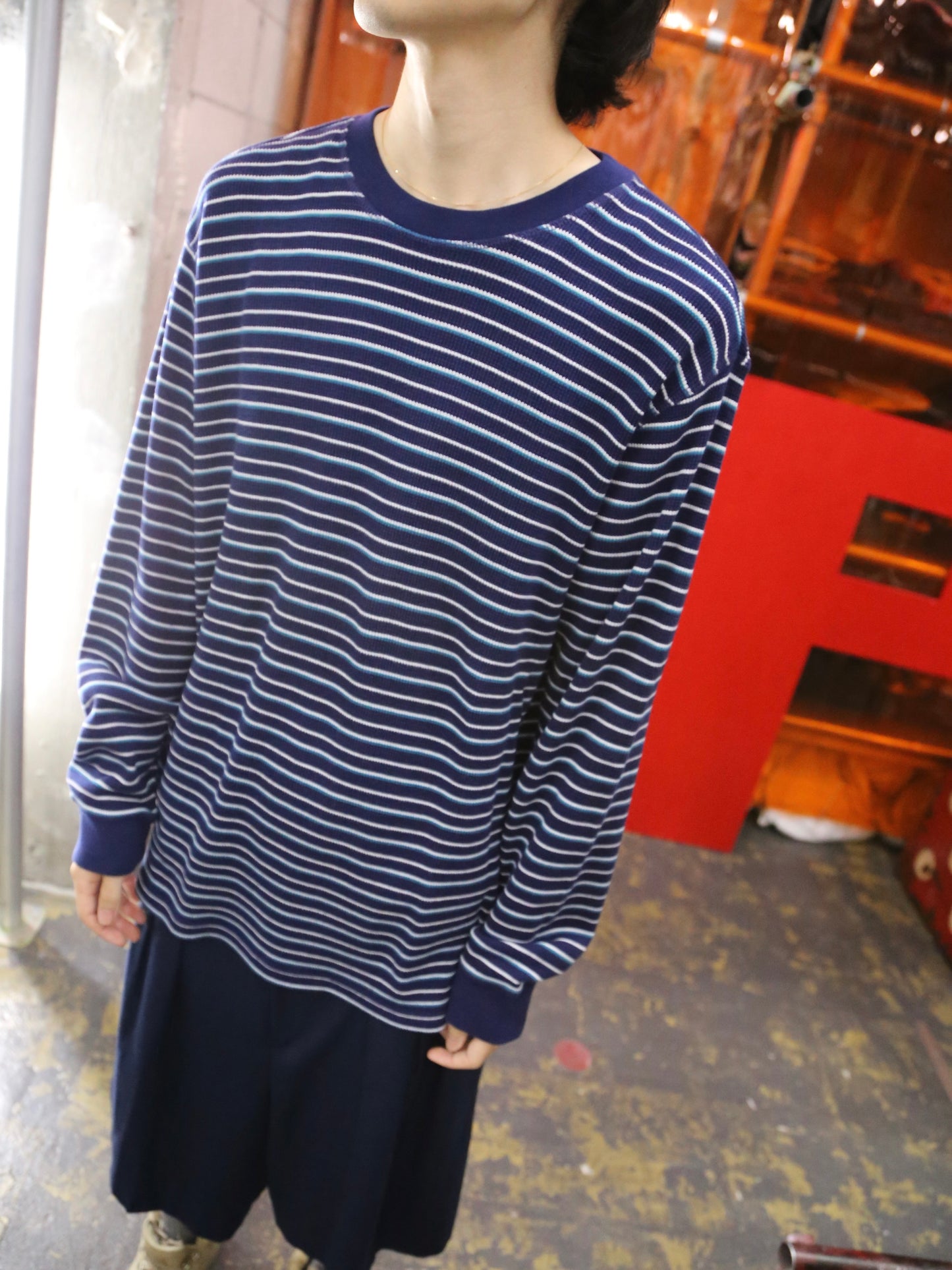 LEVI'S STRIPED THERMAL L/S TOP