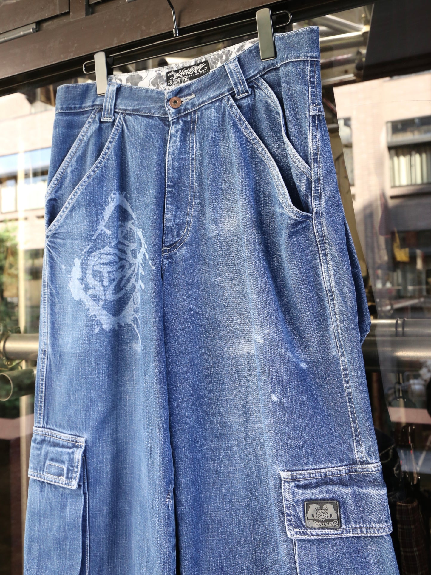 1990S PICO WEAR BAGGY DENIM CARGO PANTS