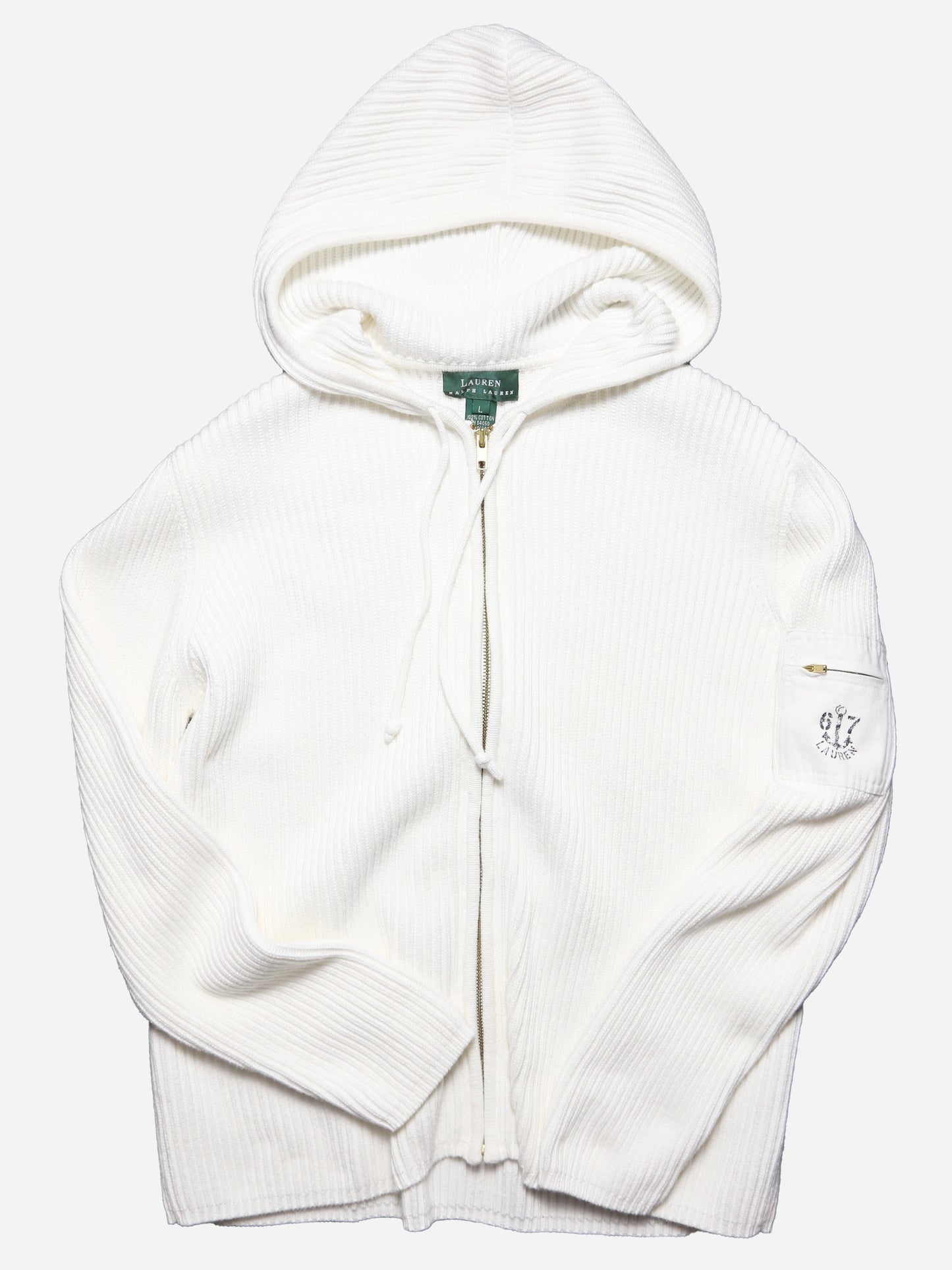 -2000S LAUREN RALPH LAUREN ZIP-UP KNIT HOODIE