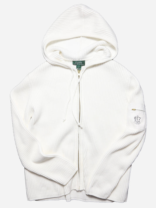 -2000S LAUREN RALPH LAUREN ZIP-UP KNIT HOODIE