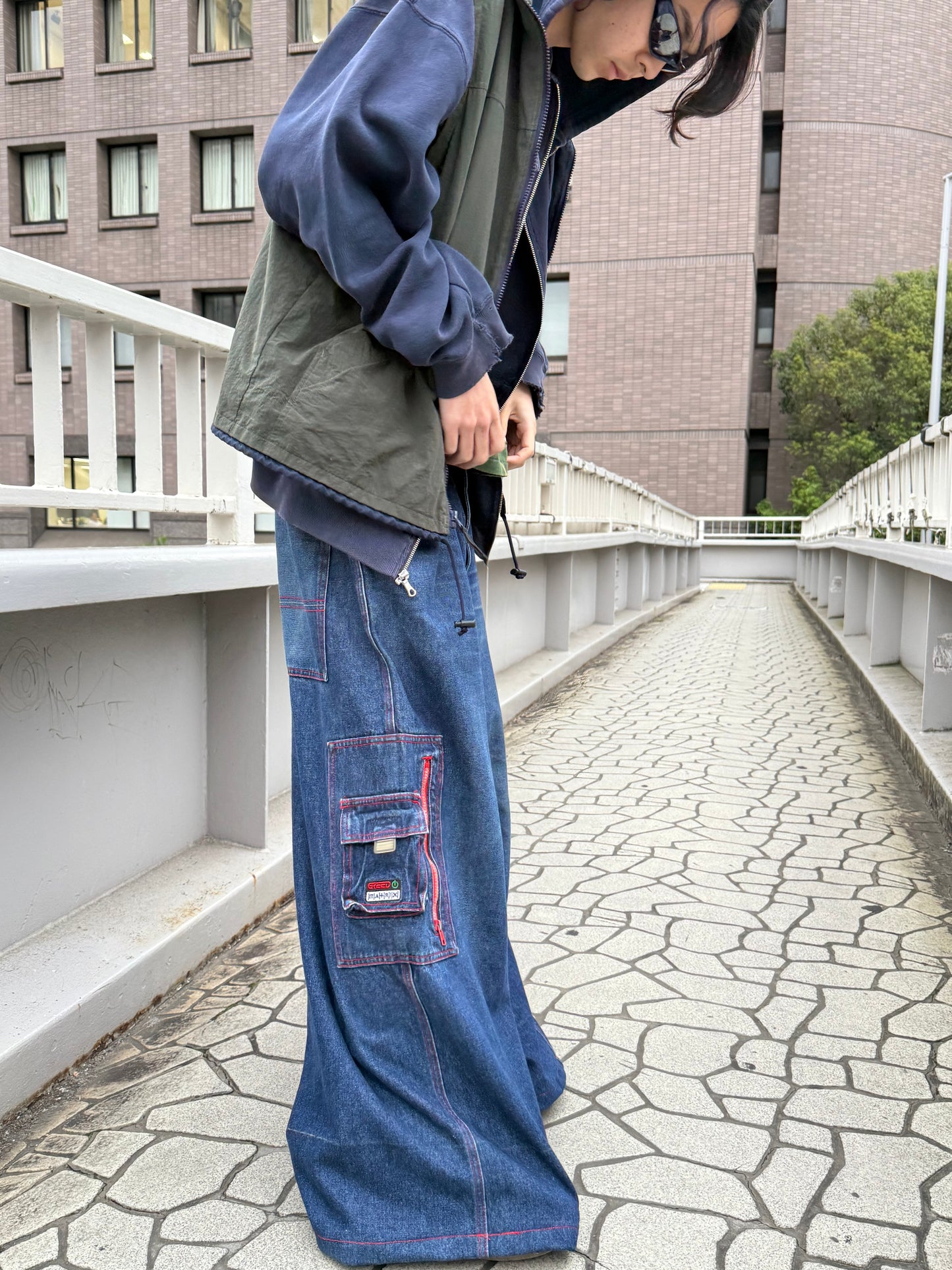 1990S GREED BAGGY DENIM PANTS