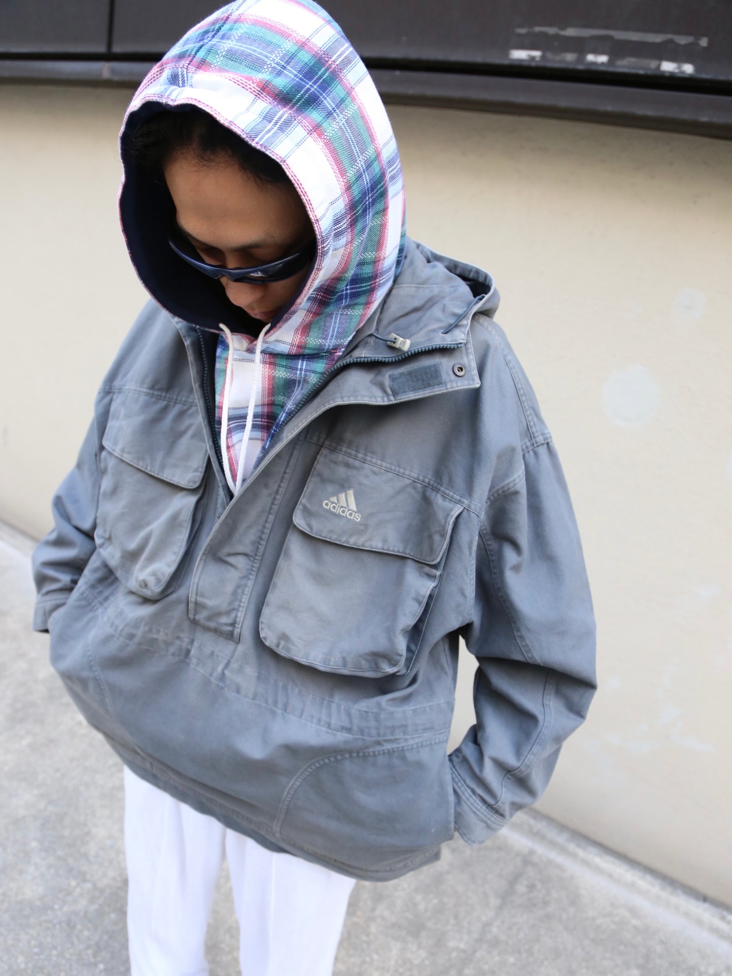 1990S ADIDAS COTTON ANORAK HOODIE