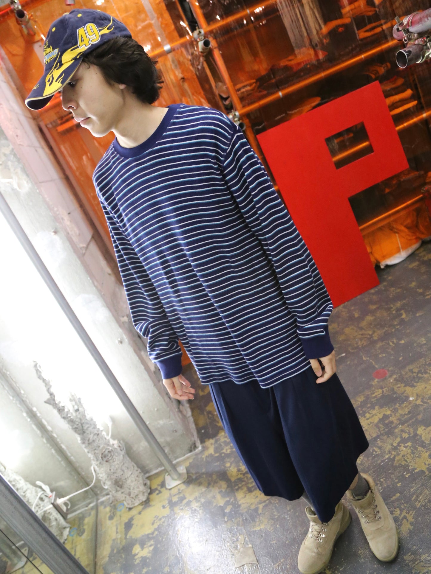 LEVI'S STRIPED THERMAL L/S TOP