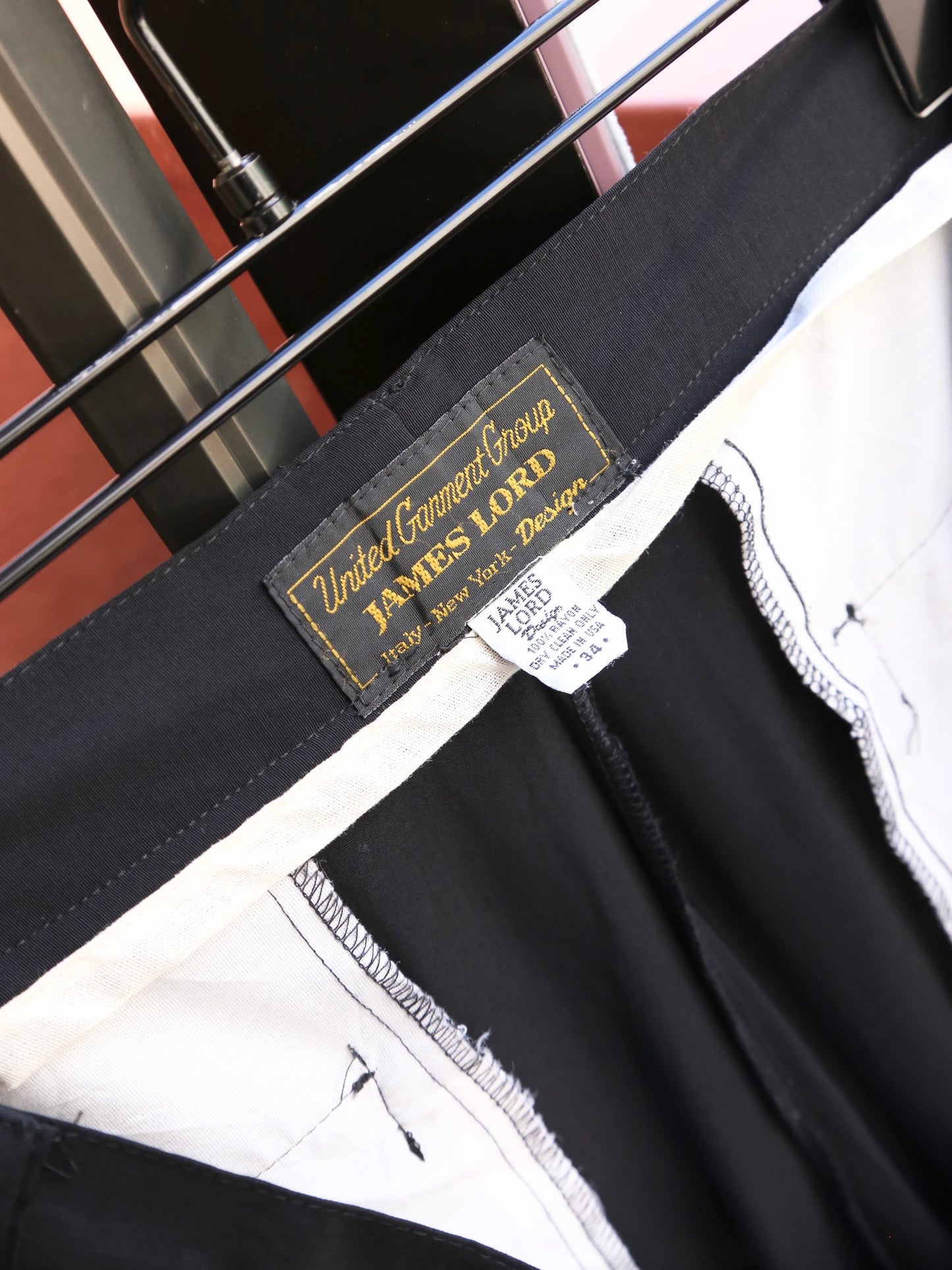 1990S JAMES LORD 4-TUCK RAYON WIDE SLACKS