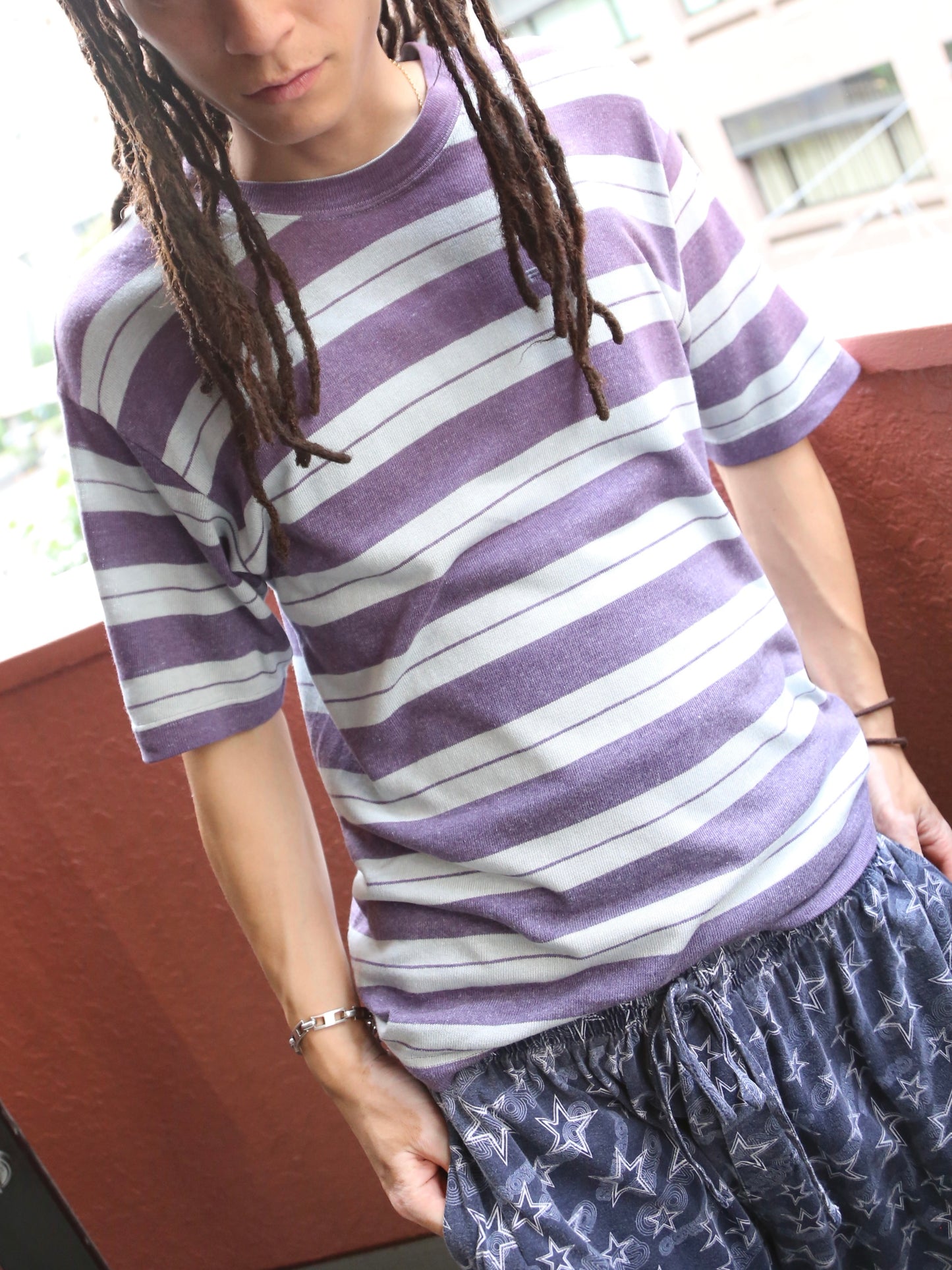 1990S FILA S/S STRIPED SUMMER KNIT TOP