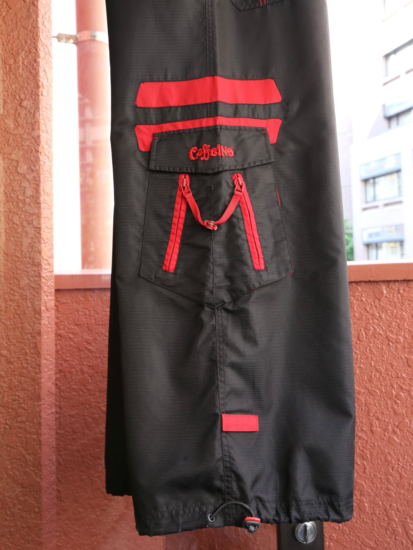 2000S CAFFEINE NYLON RAVE PANTS