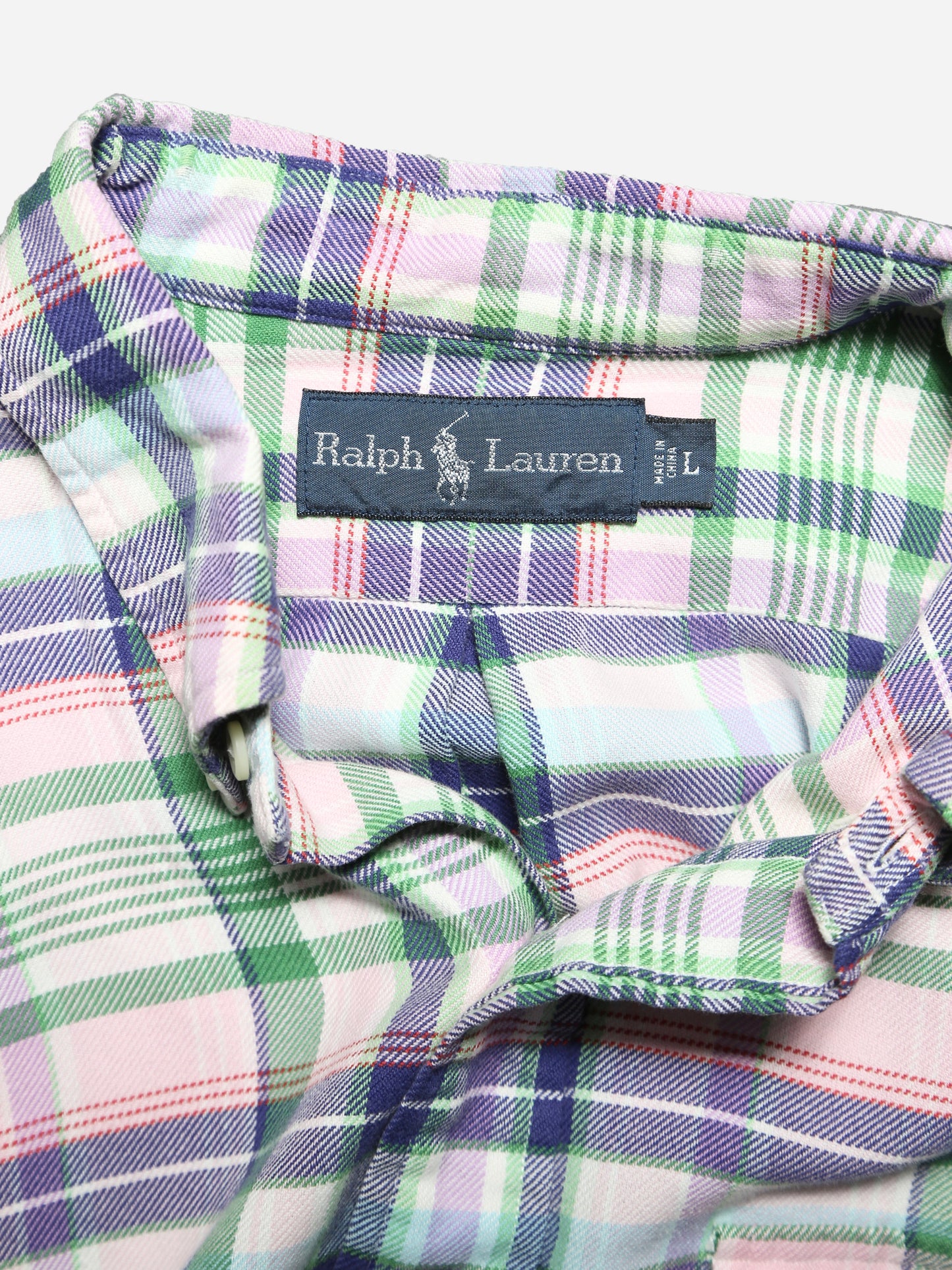 RALPH LAUREN PLAID PATTERN L/S BD SHIRT