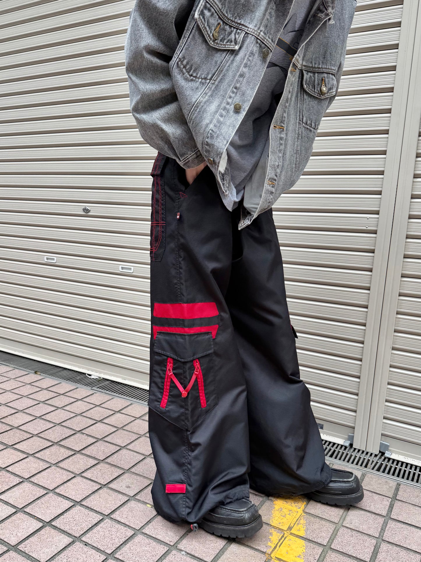 2000S CAFFEINE NYLON RAVE PANTS