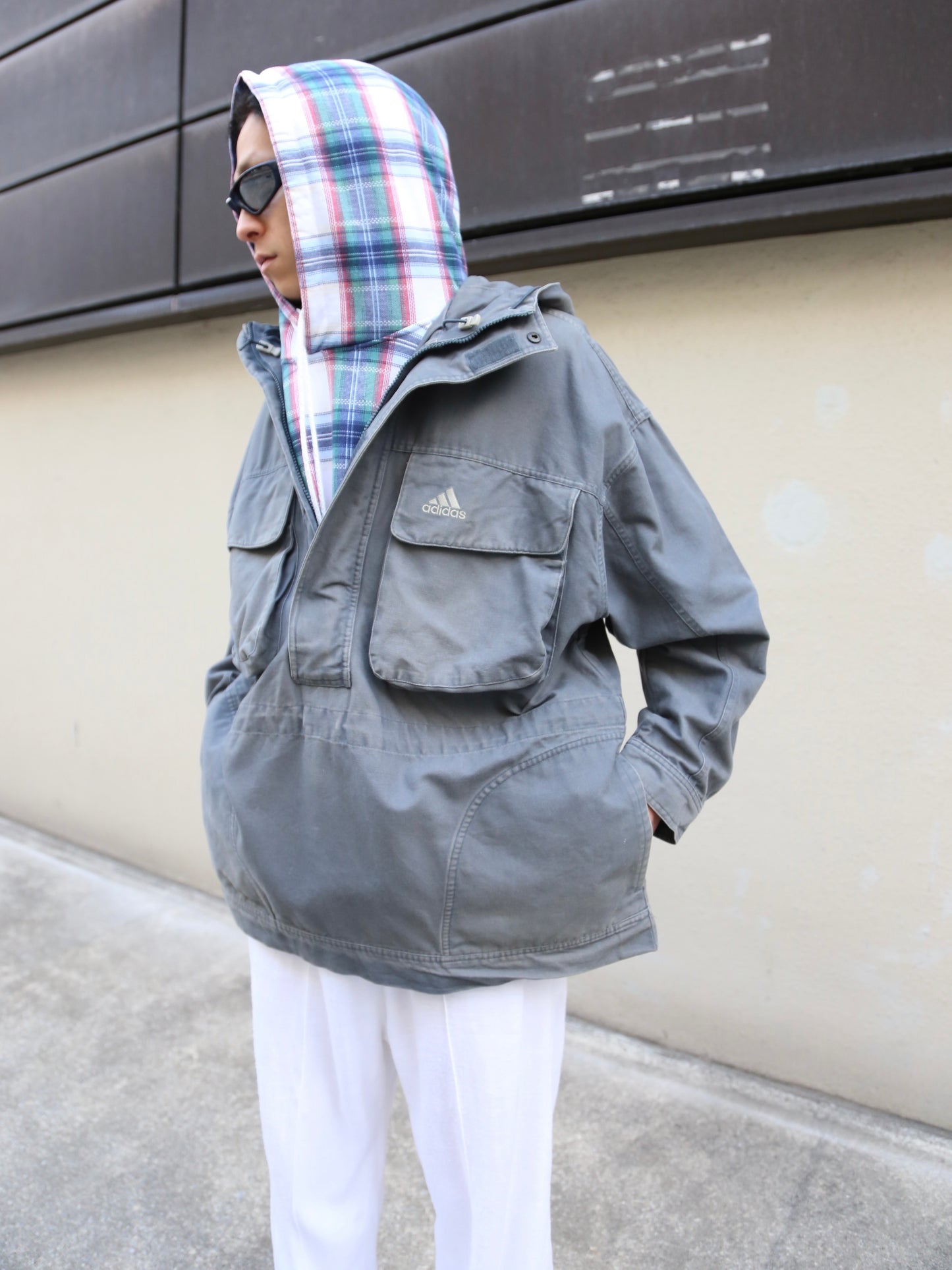 1990S ADIDAS COTTON ANORAK HOODIE