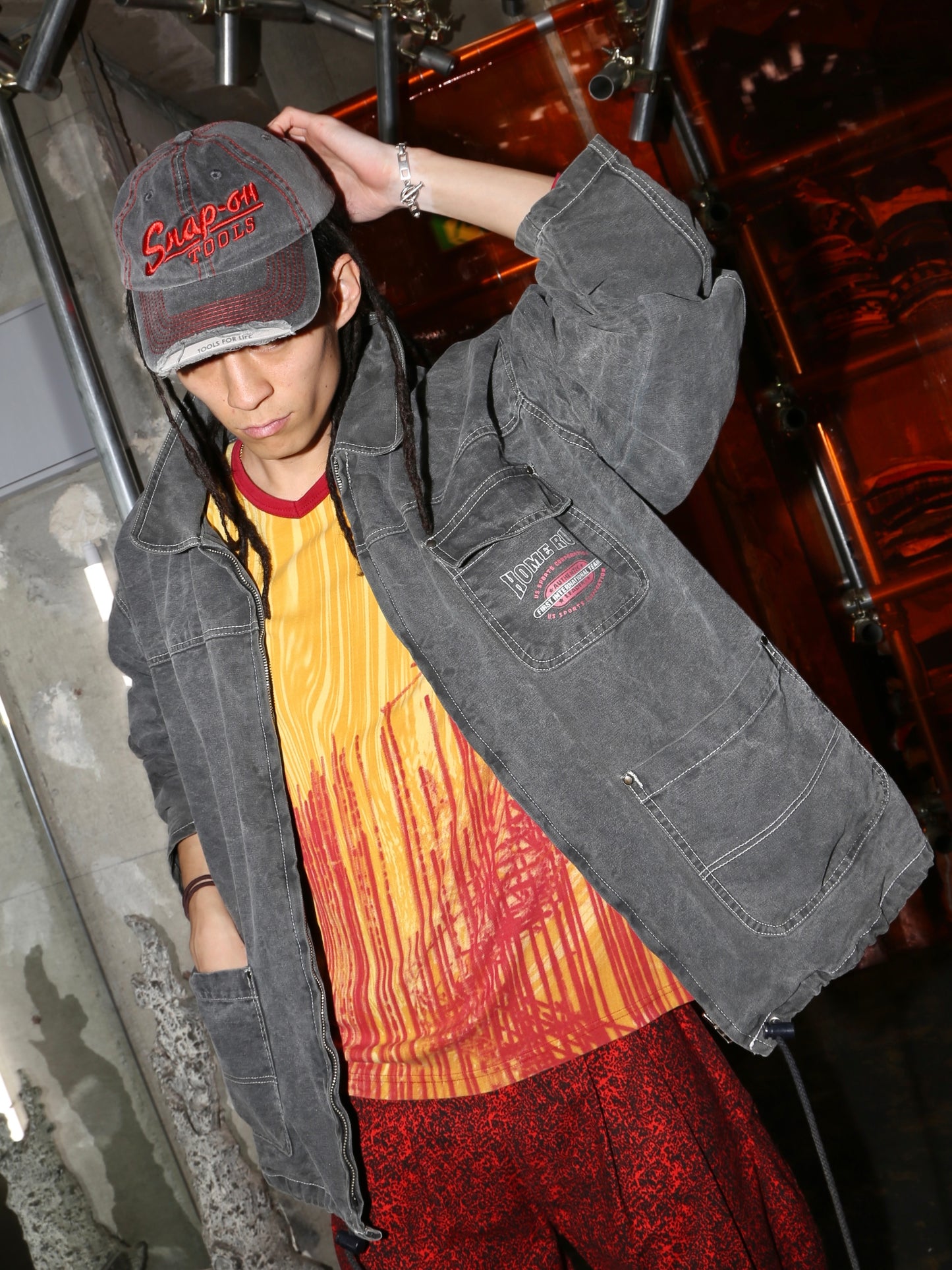 1990S EURO FADED ZIP-UP JACKET