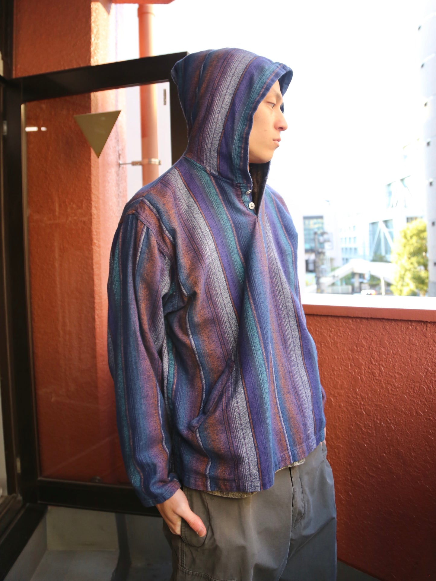 1990S BUGLE BOY STRIPED HOODIE