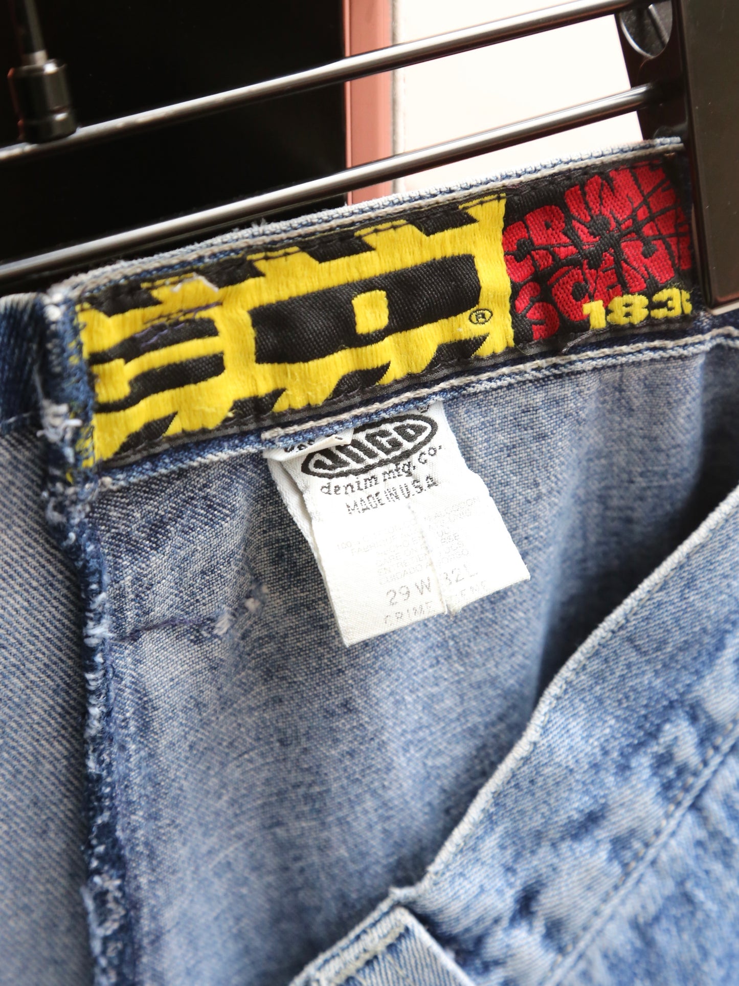 1990S JNCO "CRIME SCENE" BAGGY DENIM PANTS