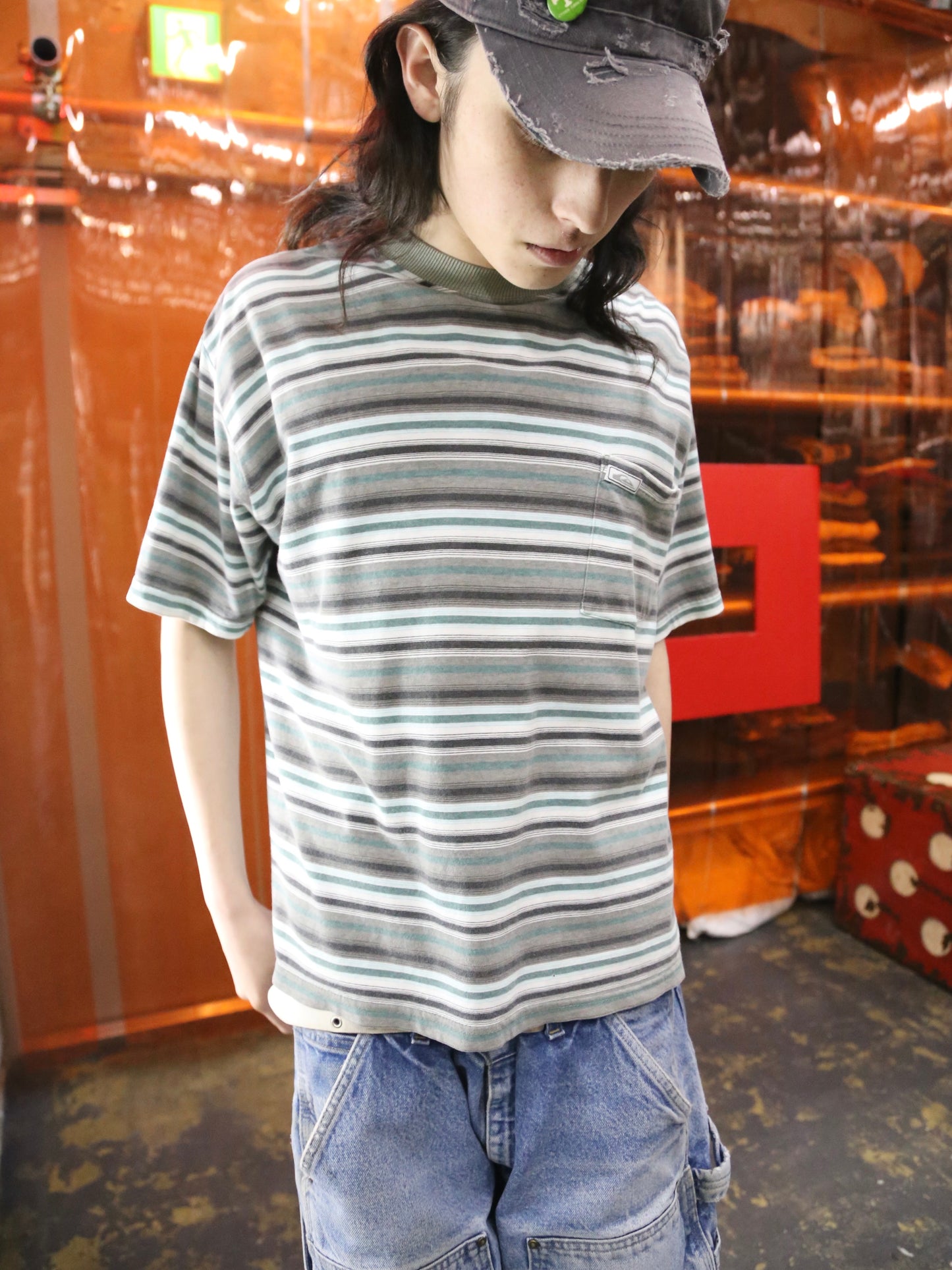 -2000S QUIKSILVER S/S STRIPED TEE