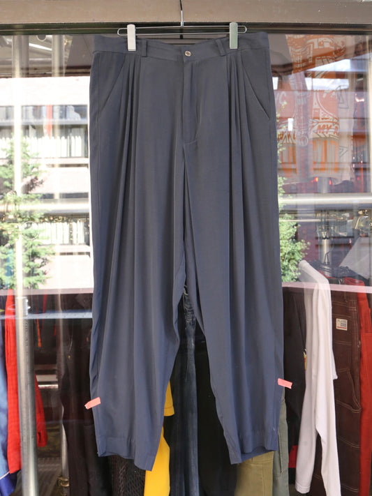 1990S JAMES LORD 4-TUCK RAYON WIDE SLACKS