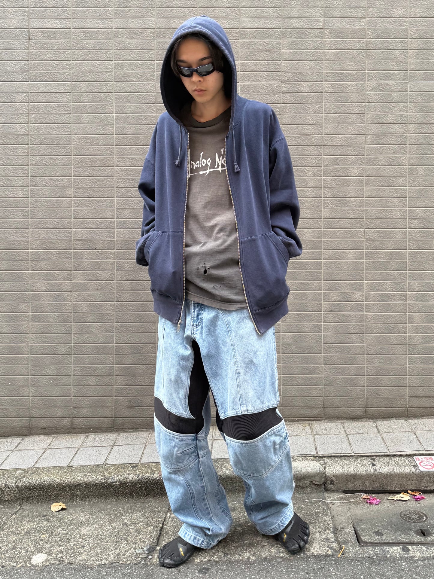 -2000S ICON RACING BAGGY DENIM PANTS