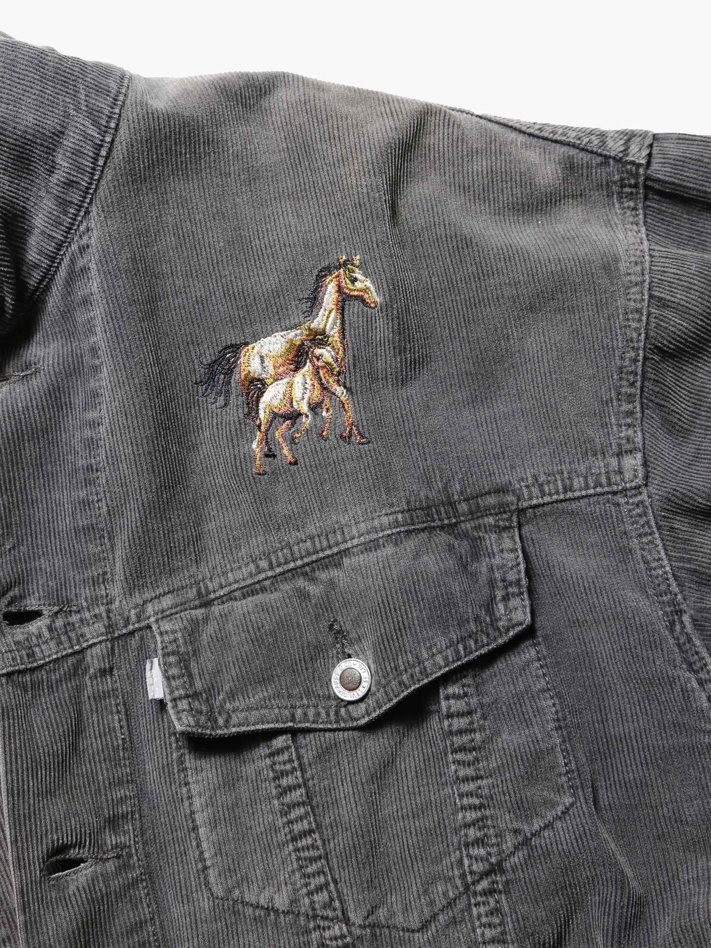 -2000S LEVI'S SILVER TAB CORDUROY TRUCKER JACKET - PATCH CUSTOM