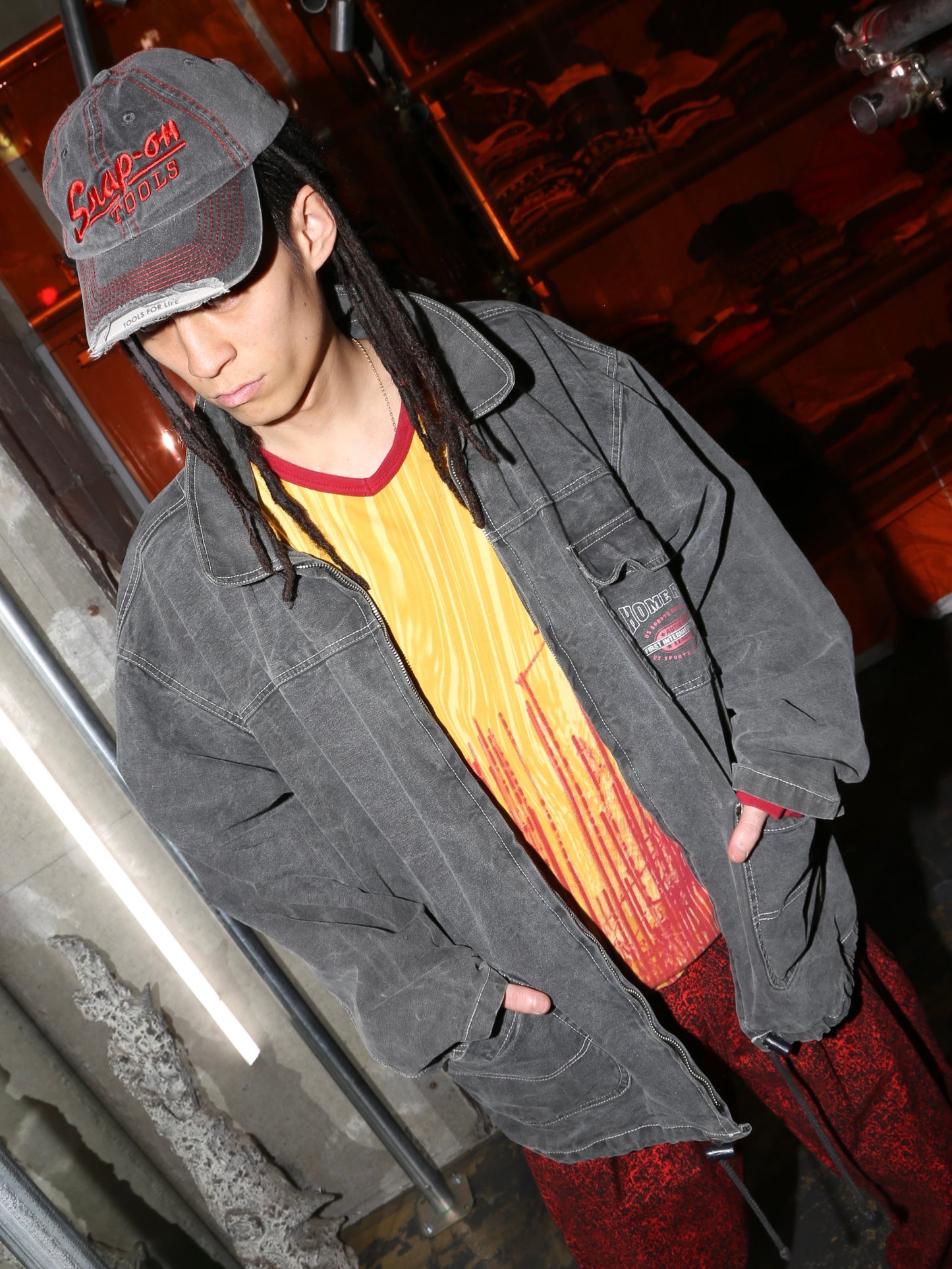 1990S EURO FADED ZIP-UP JACKET