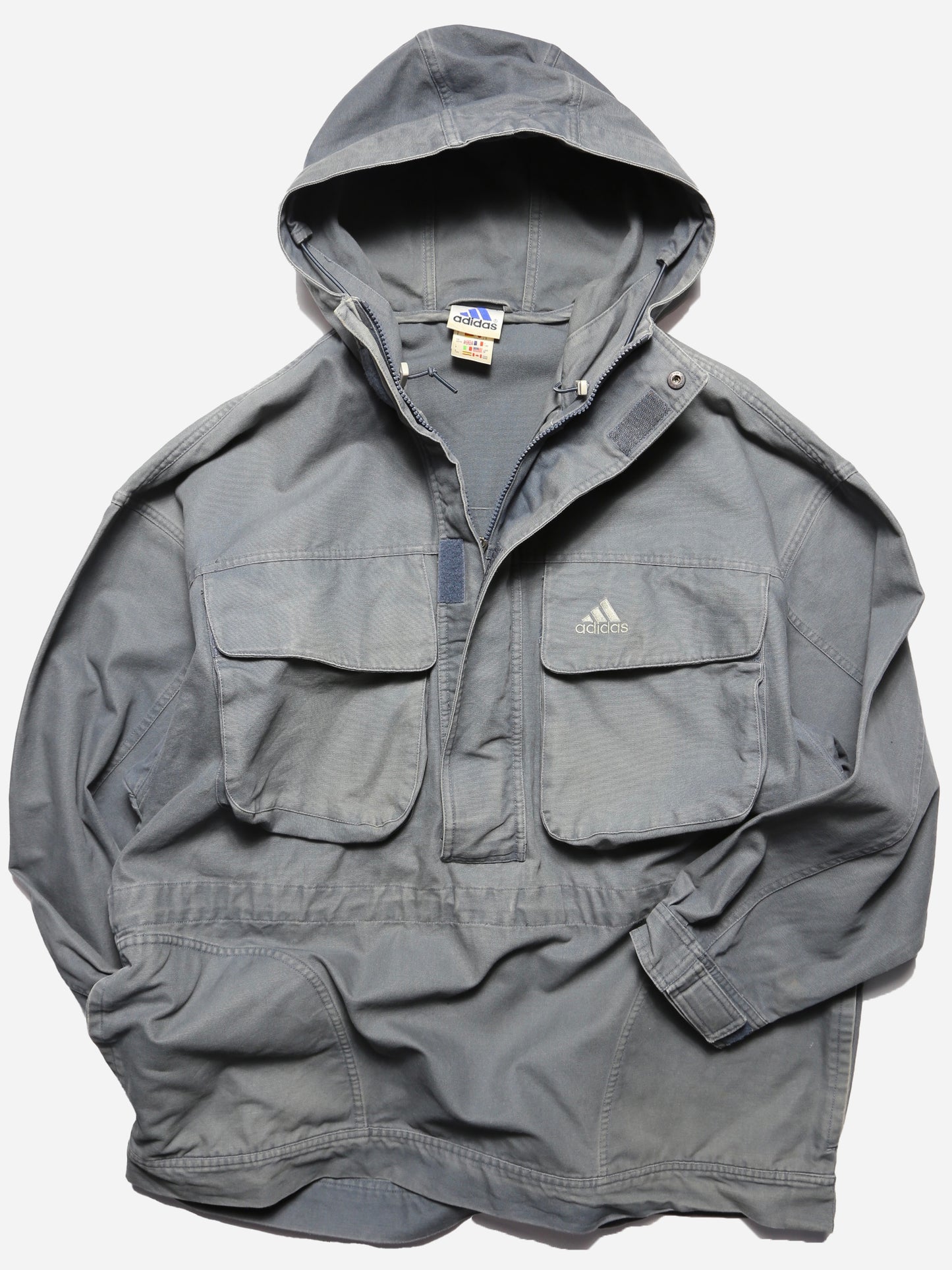1990S ADIDAS COTTON ANORAK HOODIE