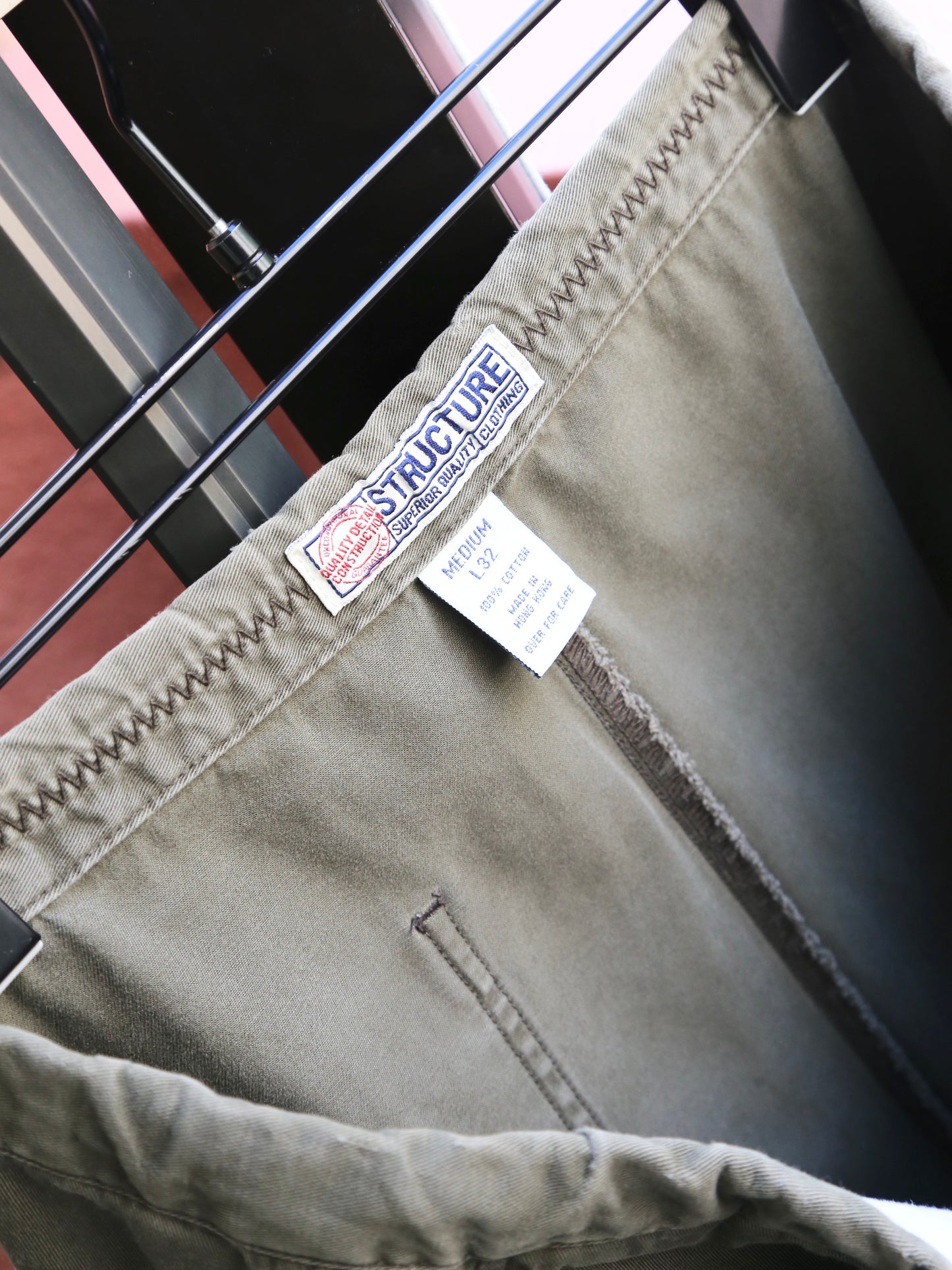-2000S STRUCTURE COTTON EASY WIDE PANTS