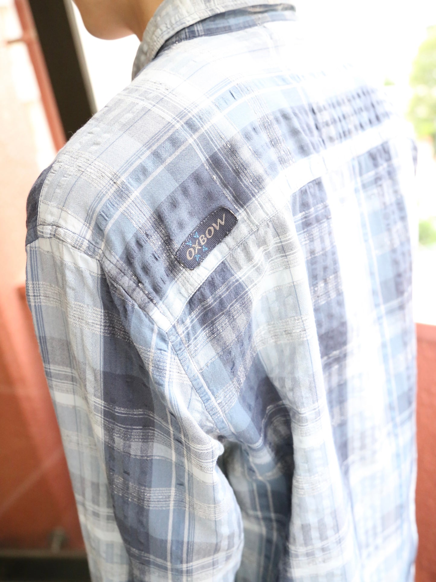 2004S OXBOW PLAID PATTERN L/S SEERSUCKER SHIRT