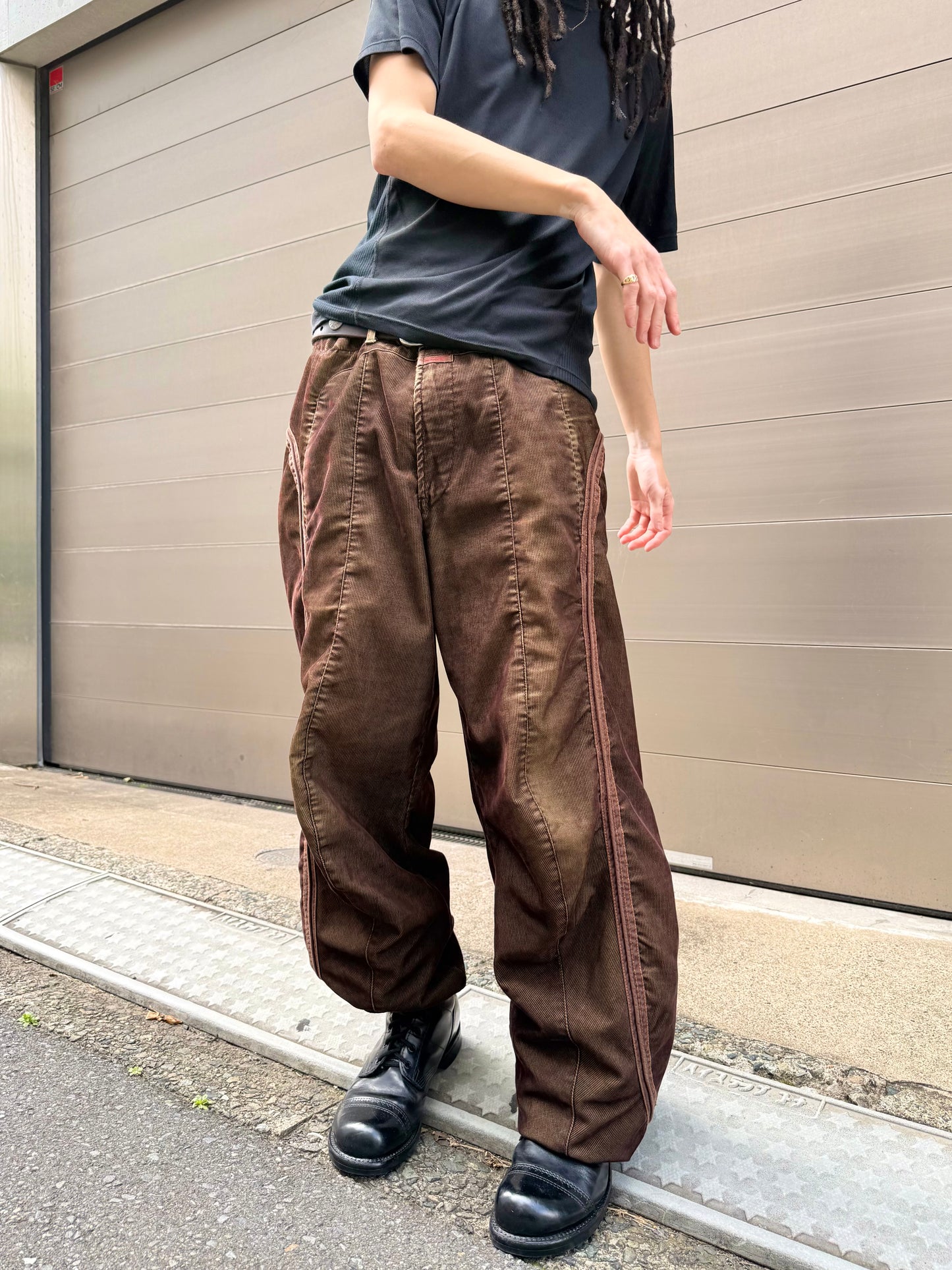 2000S MARITHE + FRANCOIS GIRBAUD 3D CORDUROY PANTS