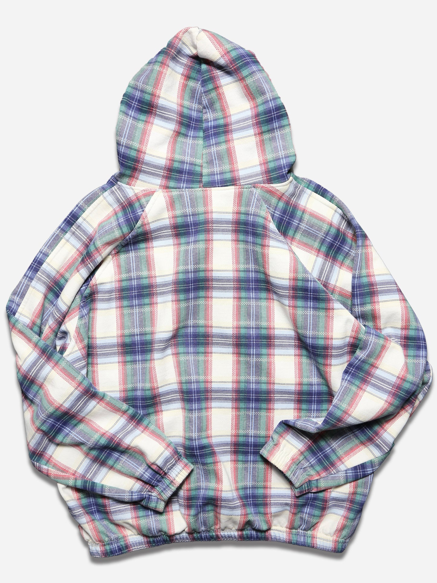 1990S PLAID PATTERN SWEAT HOODIE