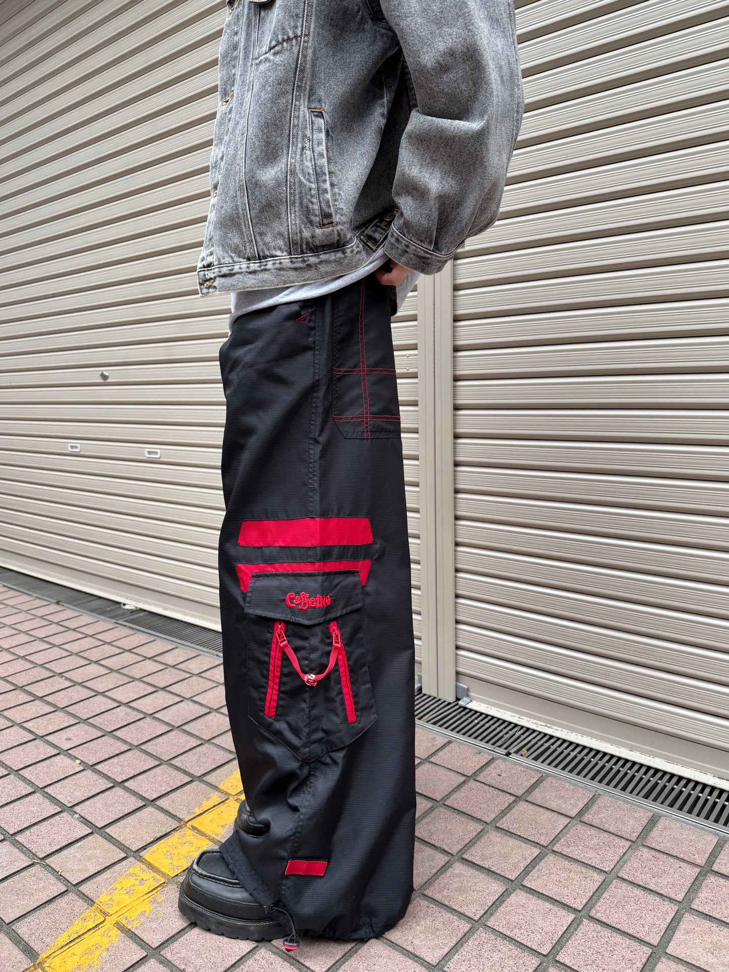 2000S CAFFEINE NYLON RAVE PANTS
