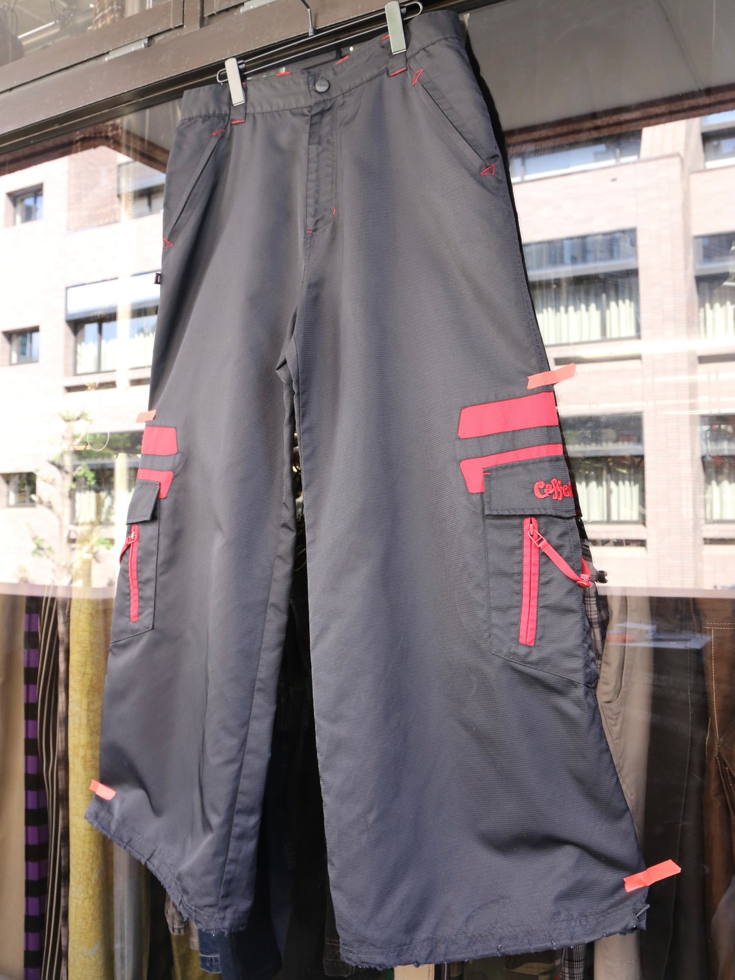 2000S CAFFEINE NYLON RAVE PANTS