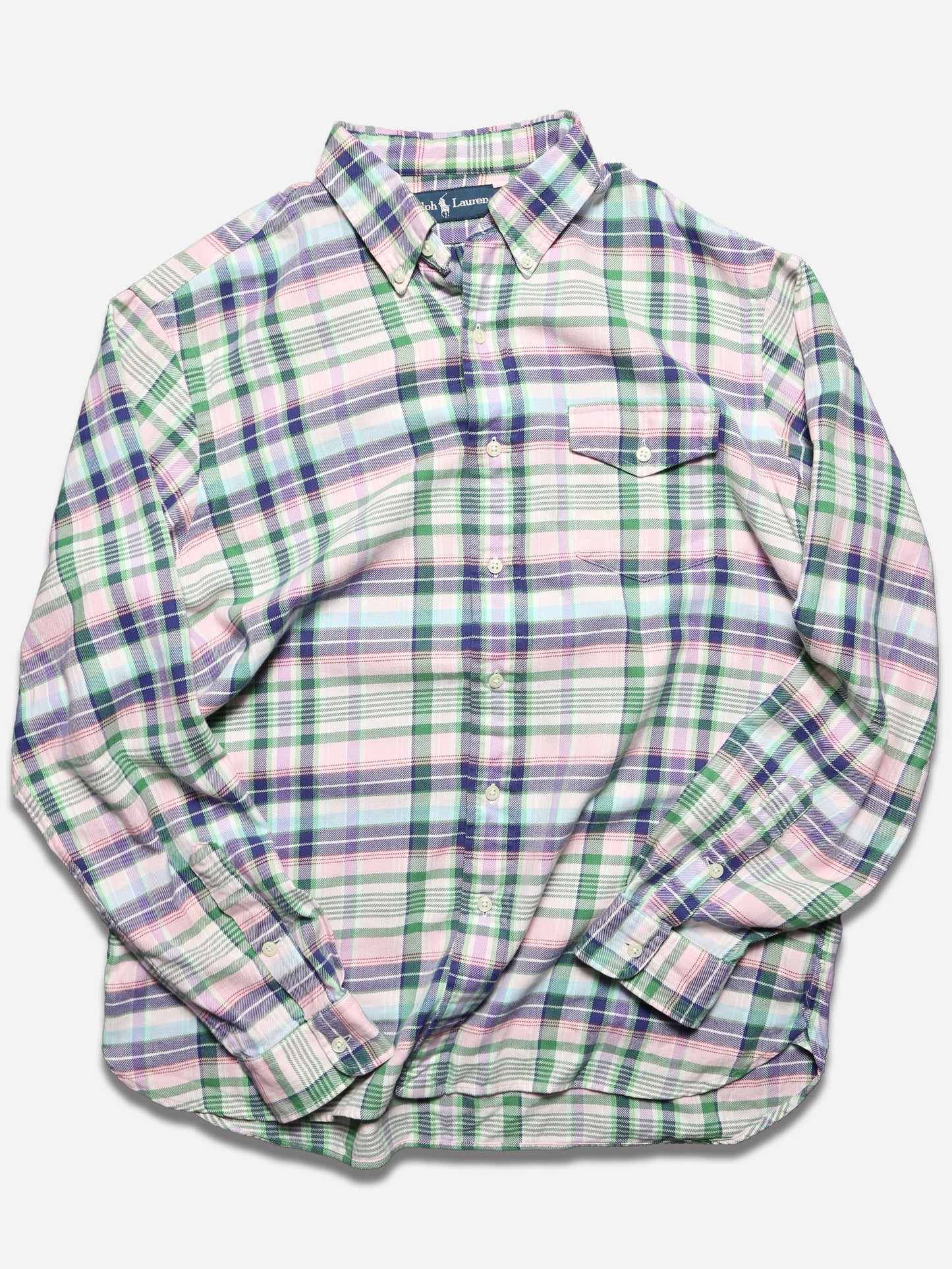 RALPH LAUREN PLAID PATTERN L/S BD SHIRT